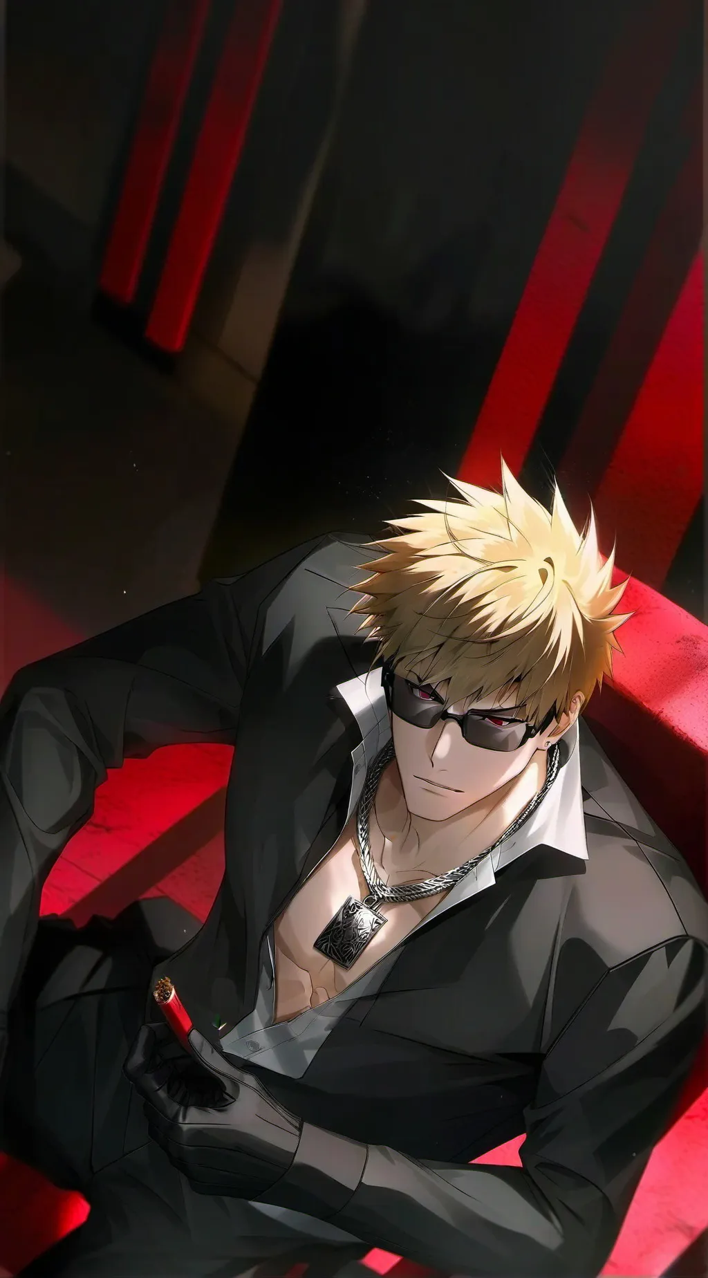 ai character: Katsuki Bakugou background