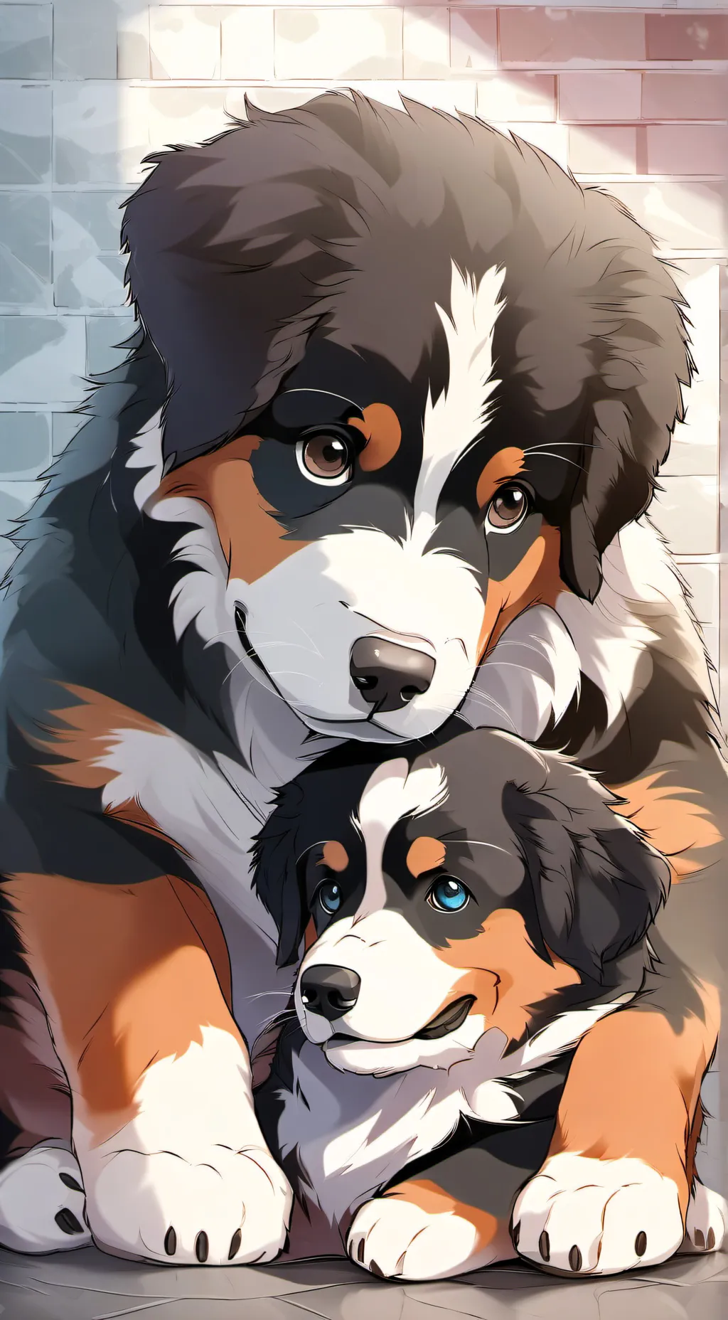 ai character: Poor ugly bernese background