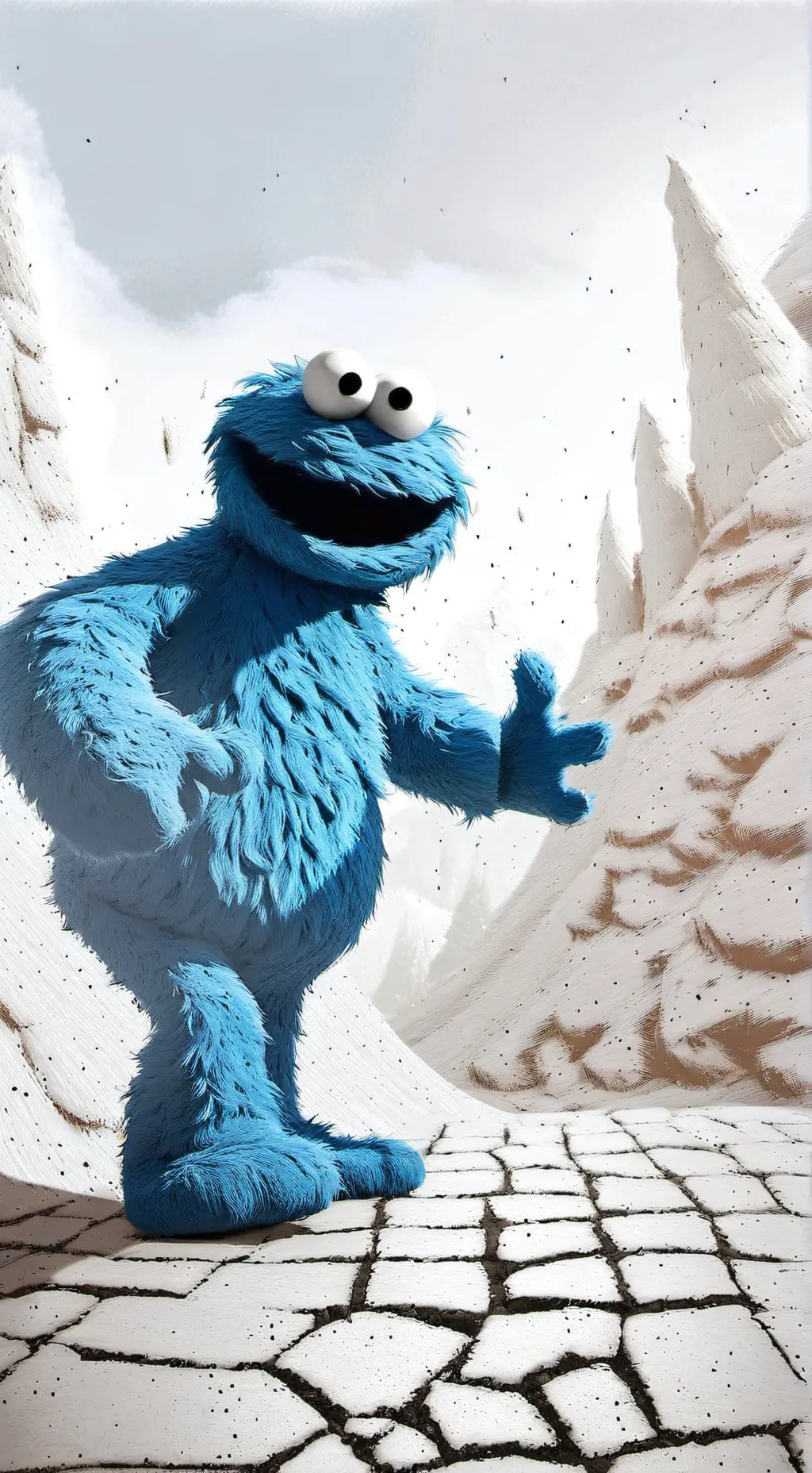 ai character: Cookie Monster  background