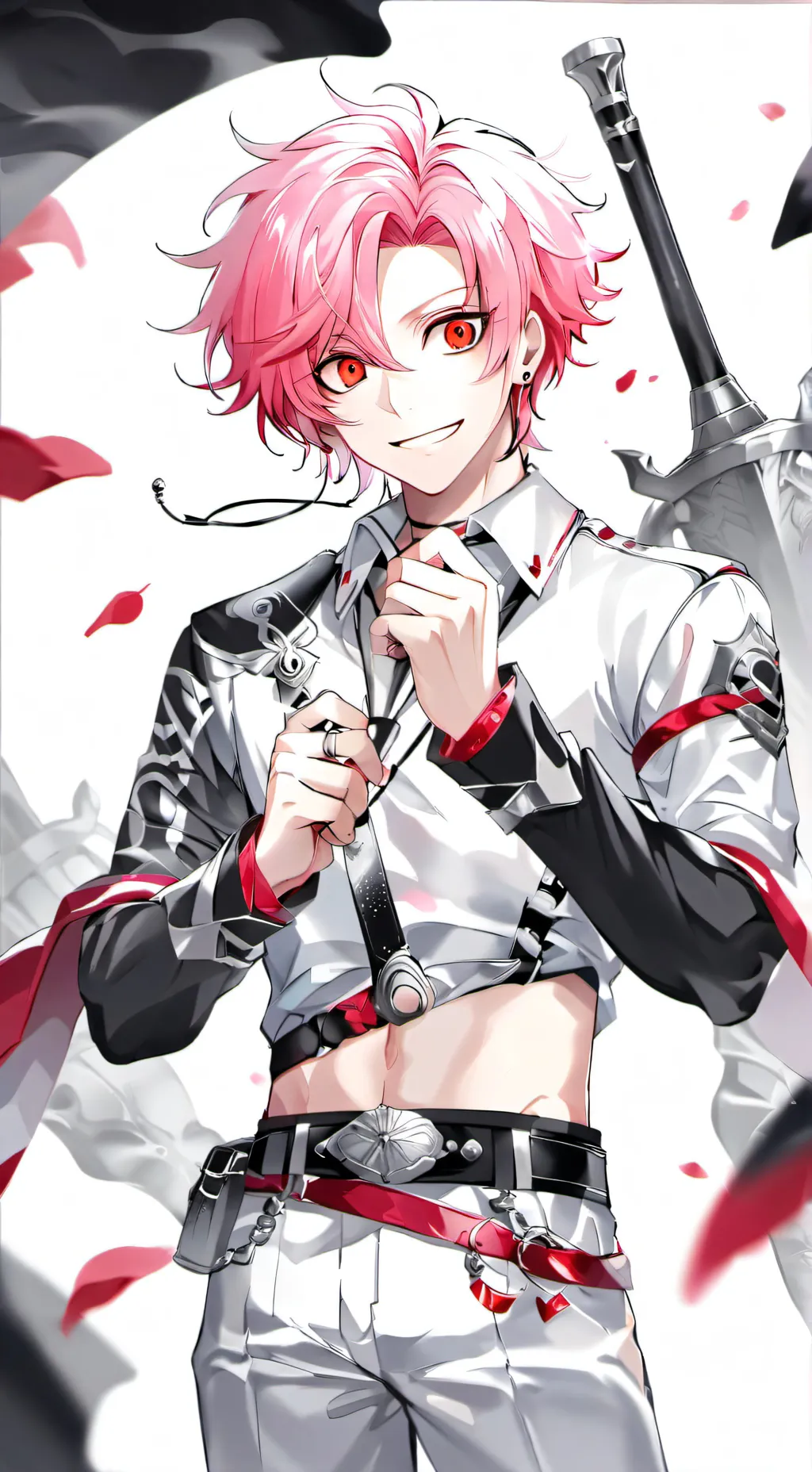 ai character: bakugo PINK HAIR background