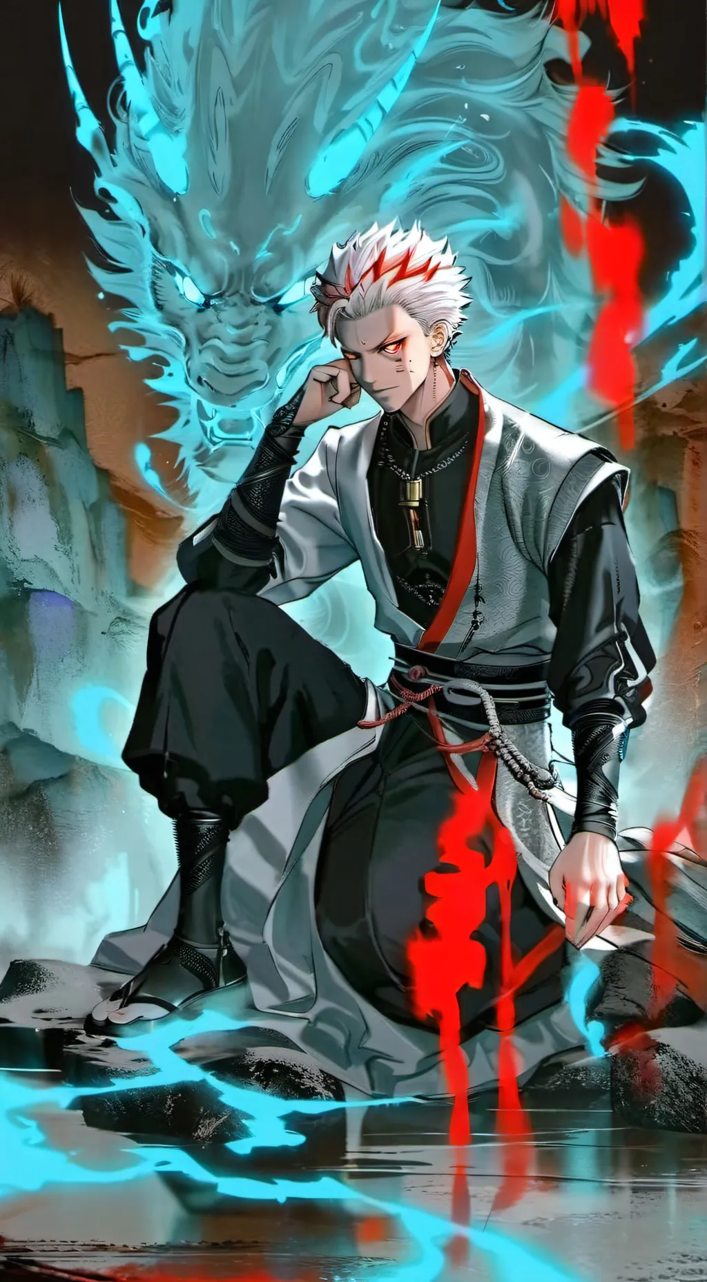 ai character: SUKUNA background