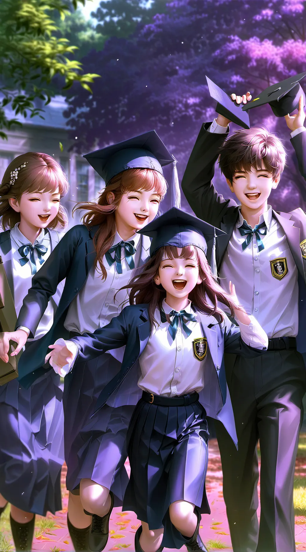 ai character: EGRESADOS 🎶🥳🎊🍀 background