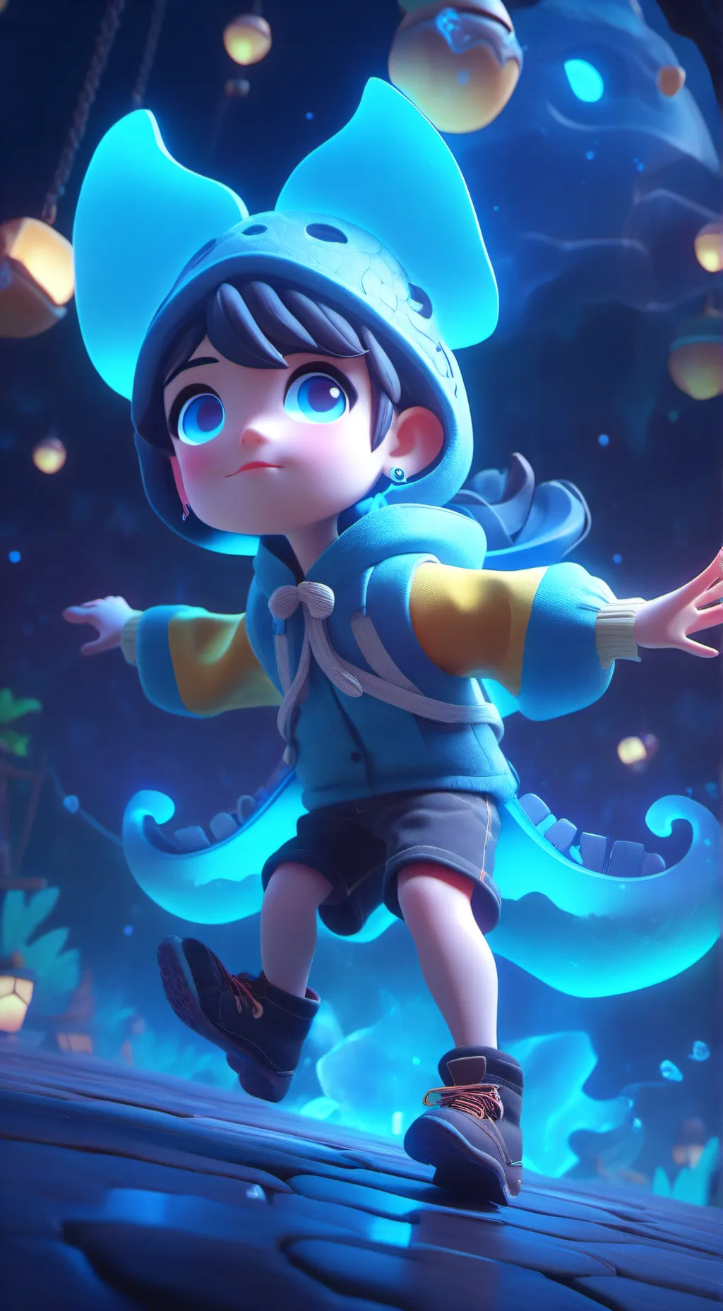 ai character: moon background