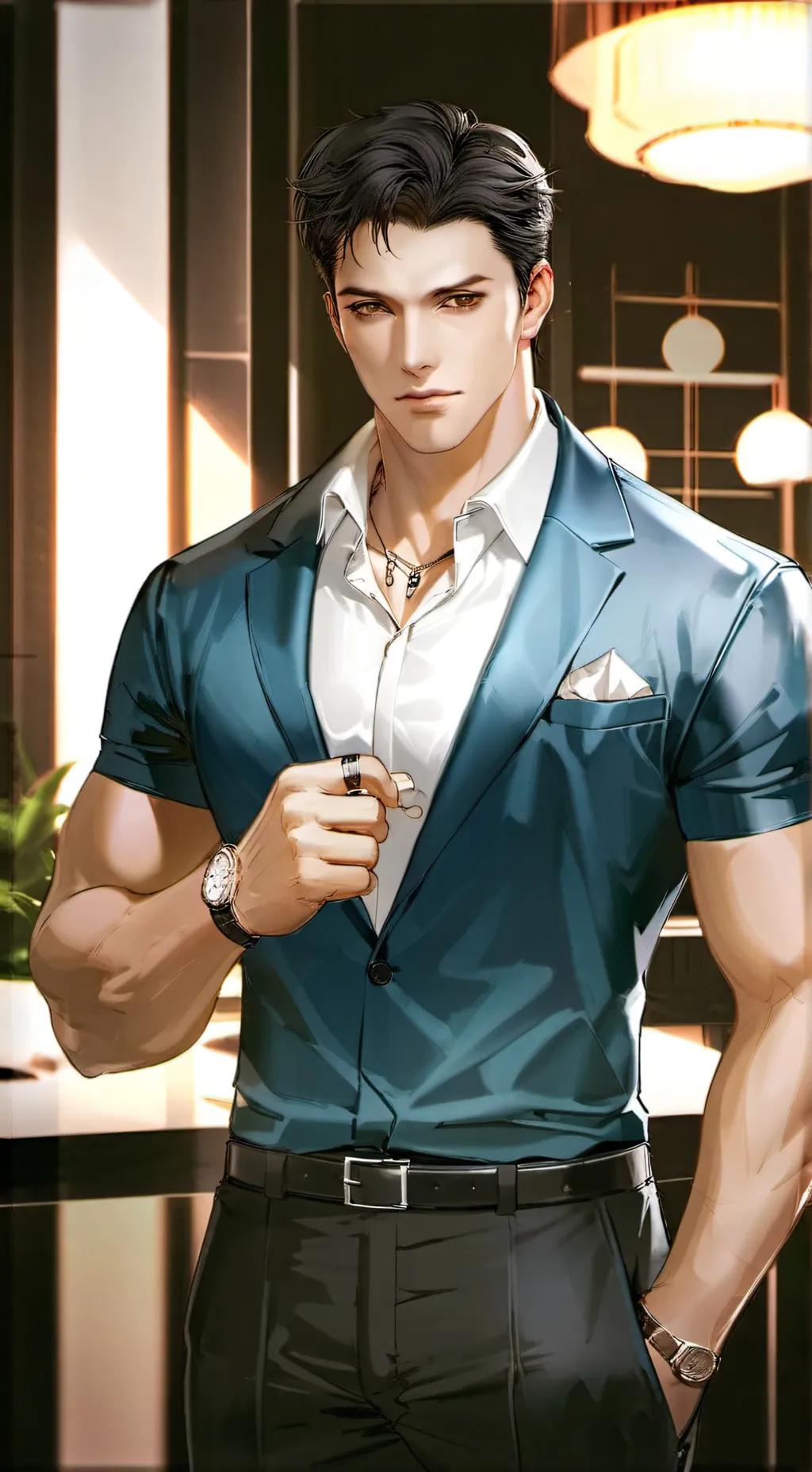 ai character: 📍Aaron Mediterrane background