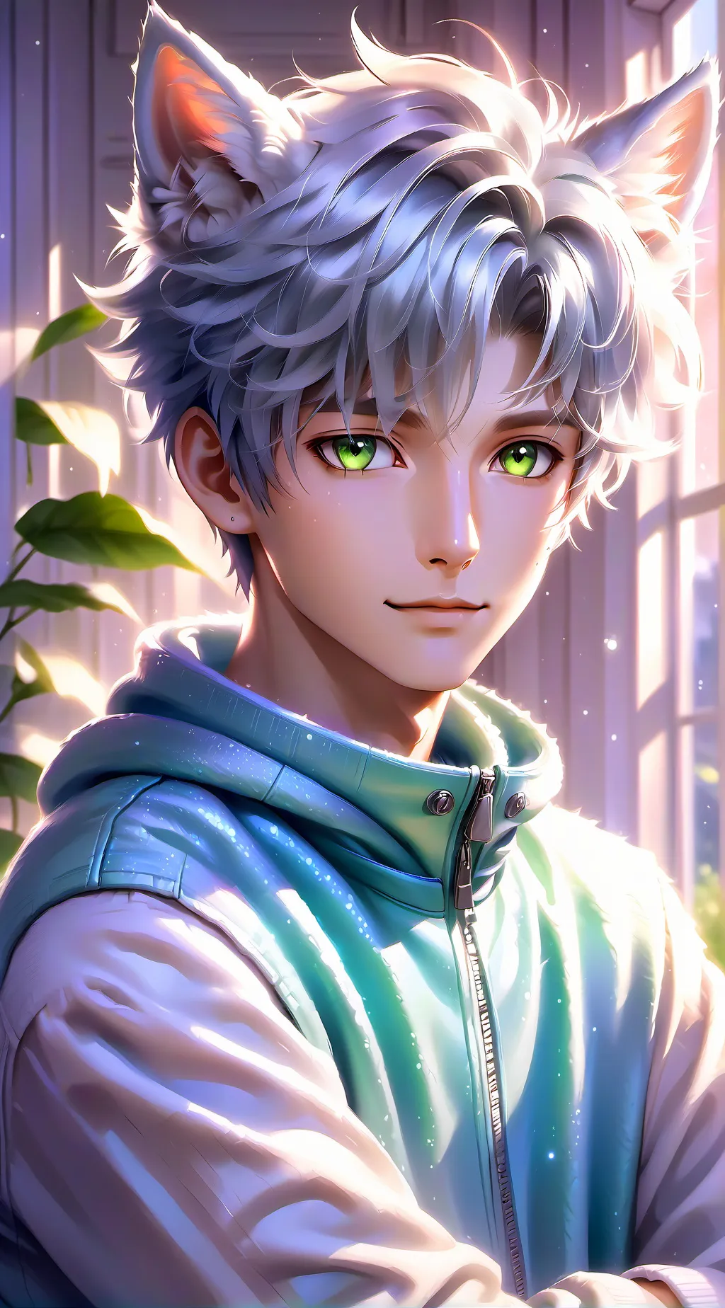 ai character: Cat boy, Leo background