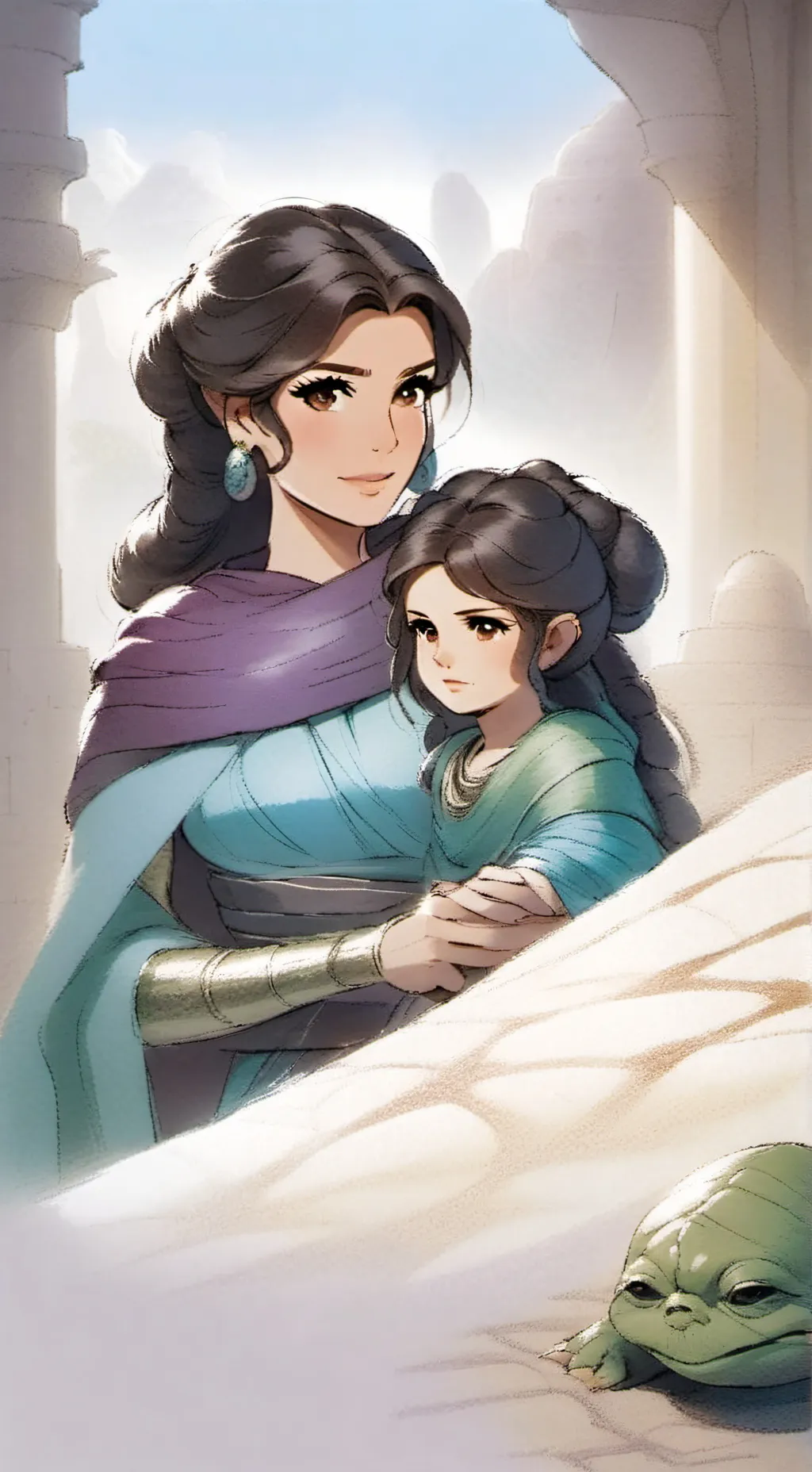 ai character: princess Leia zoie background