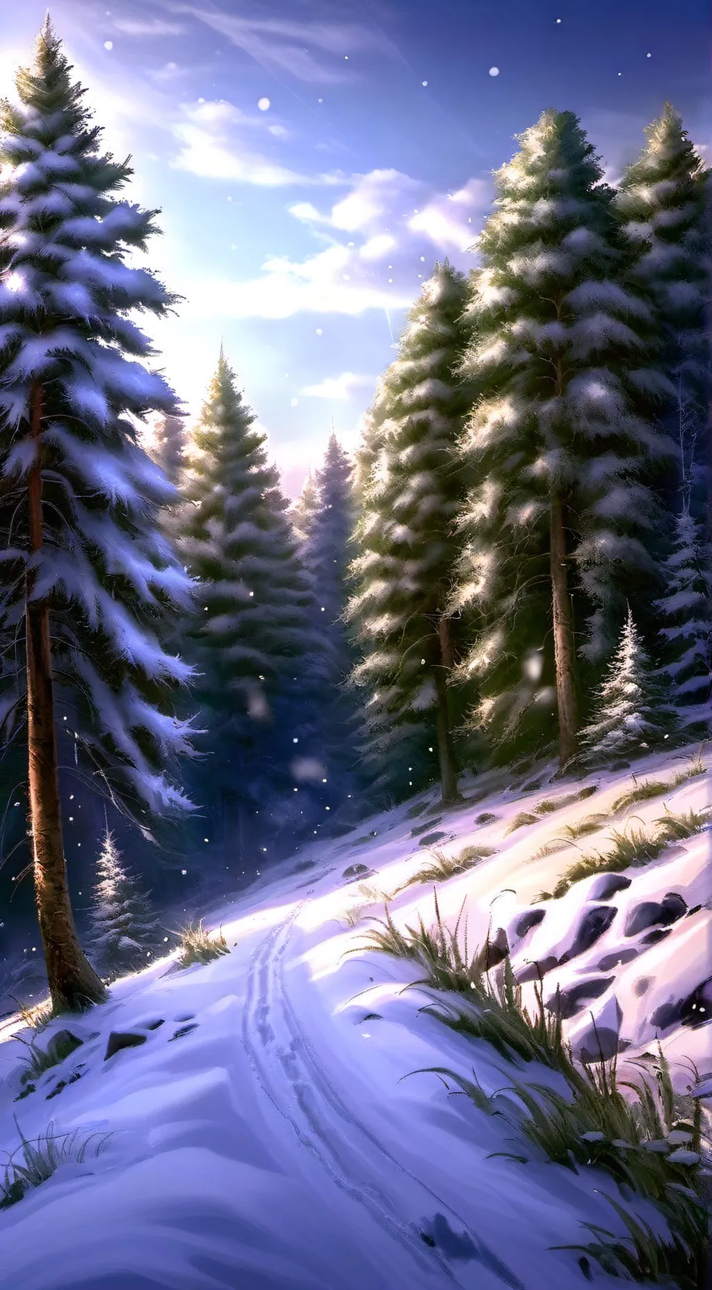 ai character: 🏔️bosque nevado🏔️ background