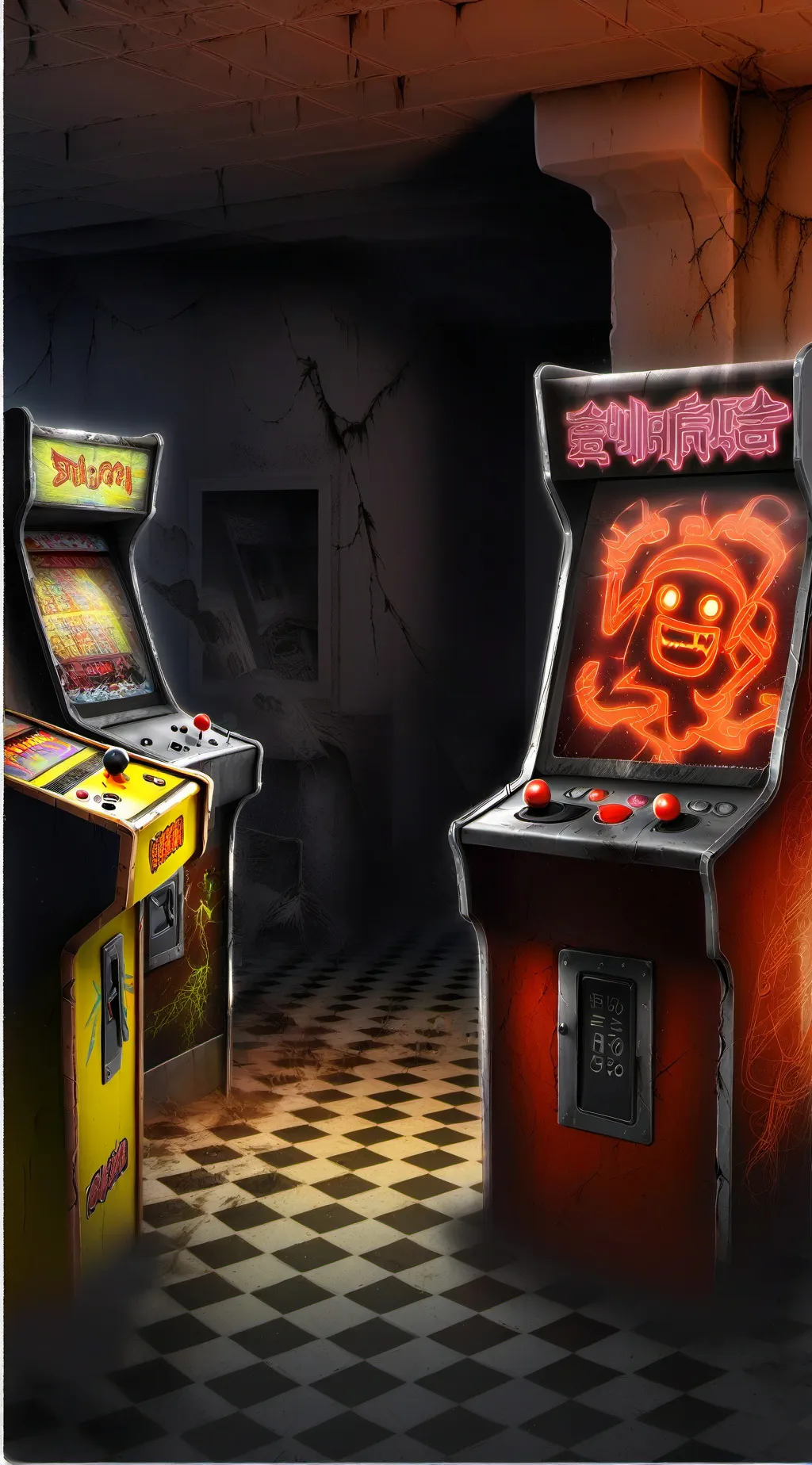 ai character: Cb haunted arcade  background