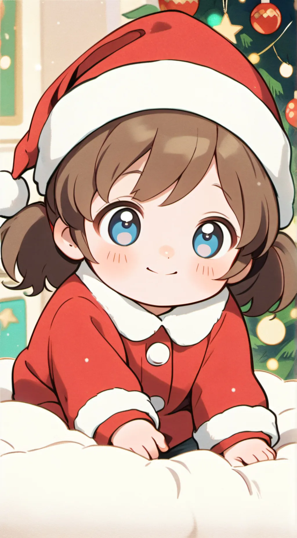 ai character: Lucy's Christmas  background