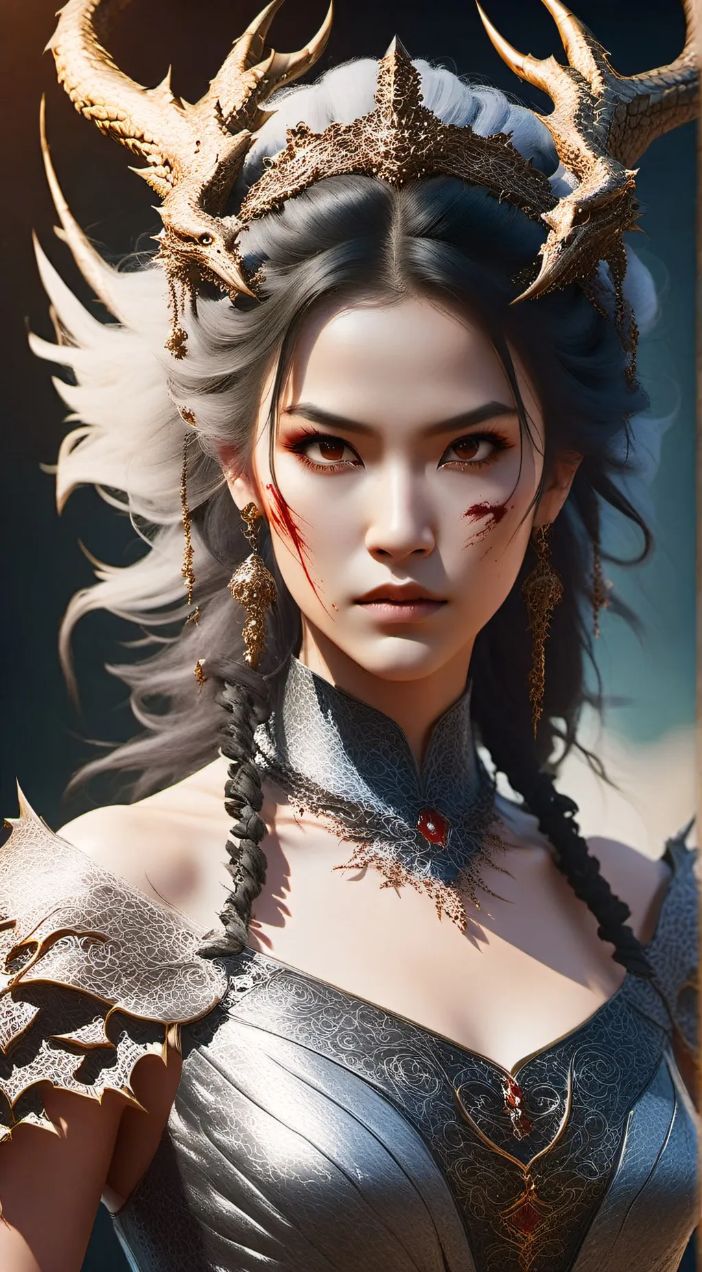 ai character: dragon girl  background