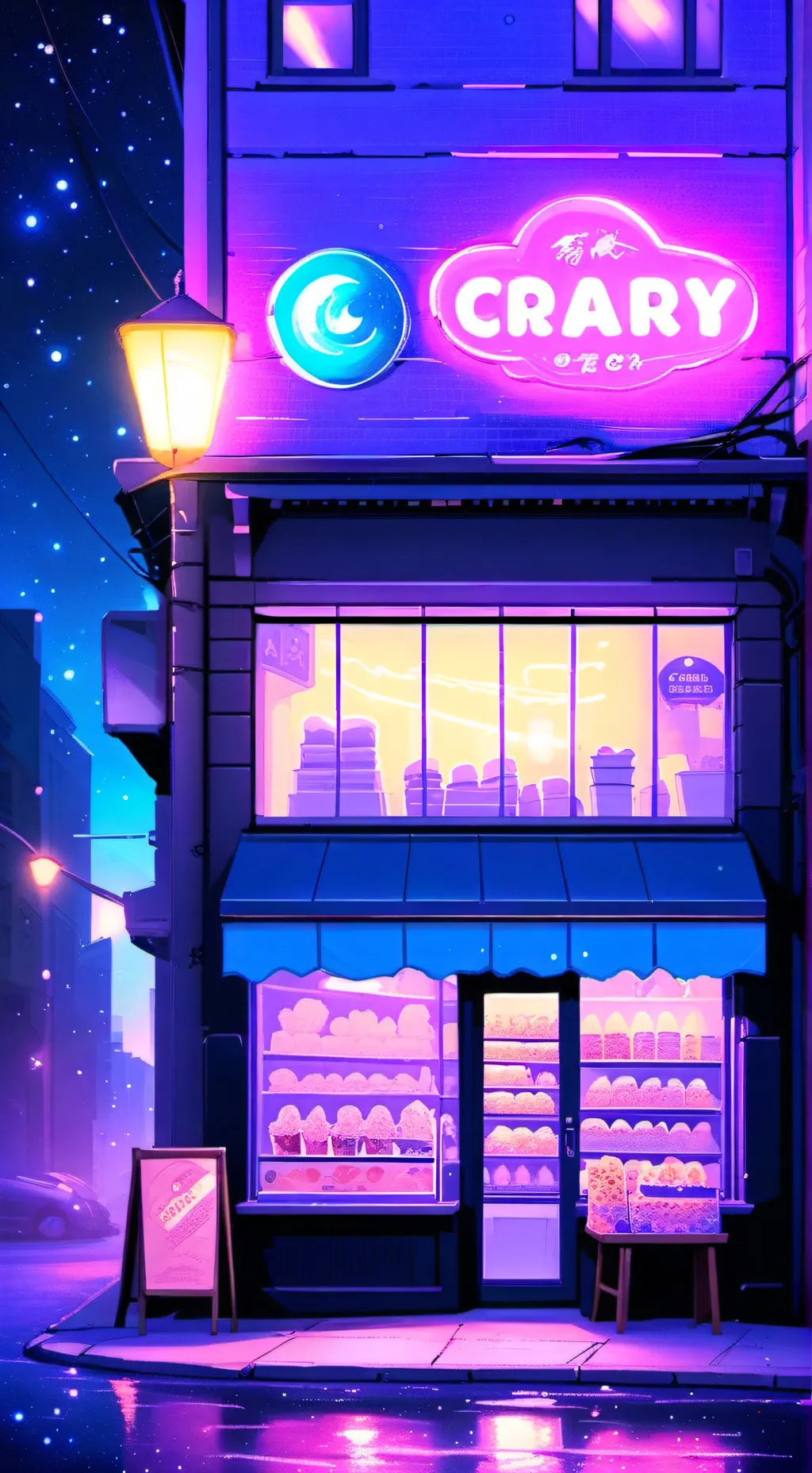 ai character: Ice cream (horror) background