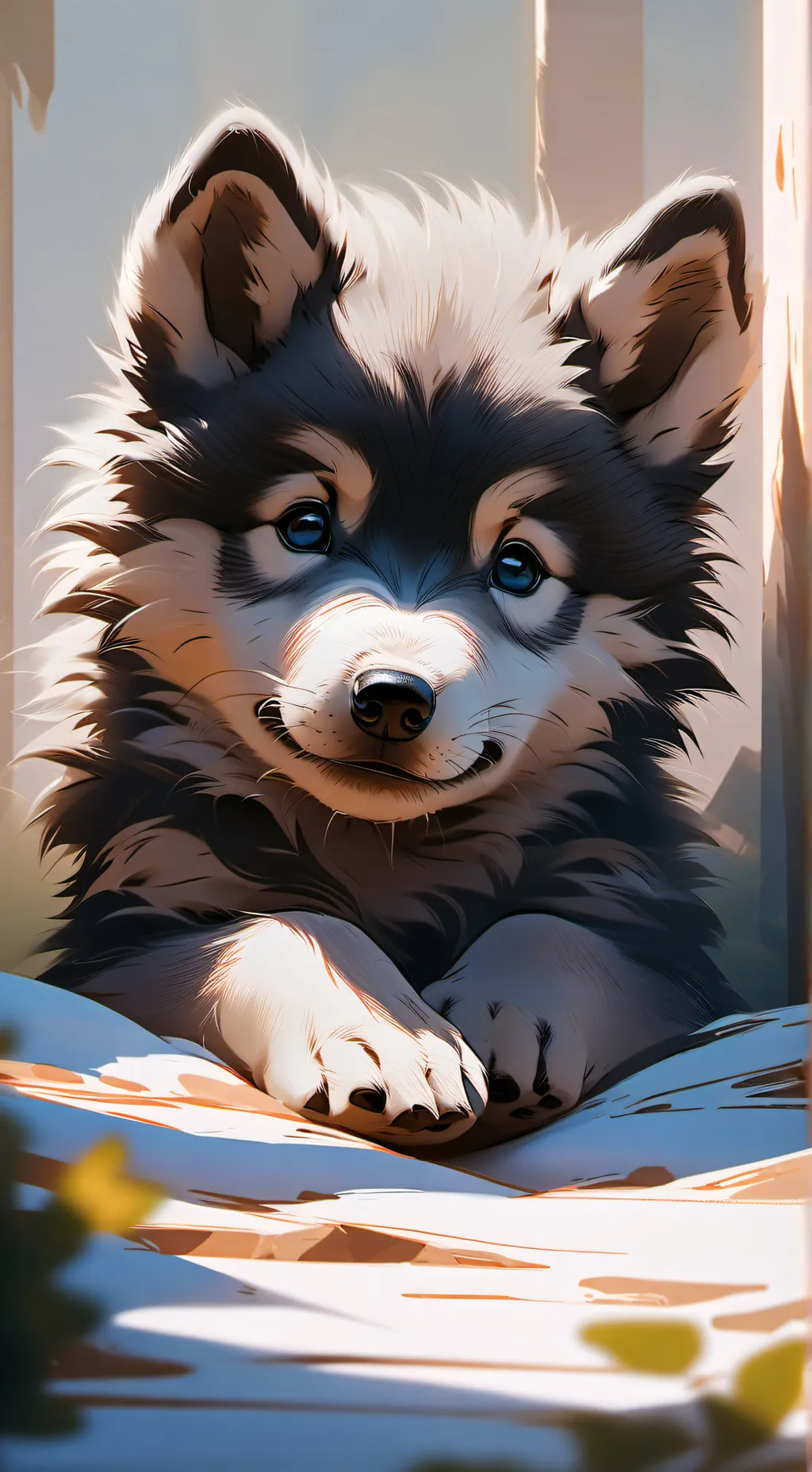 ai character: lobito bebé  background