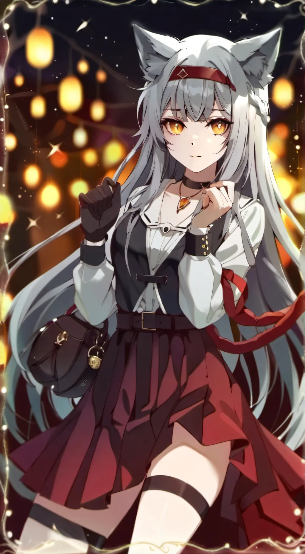 ai character: wolf girl background