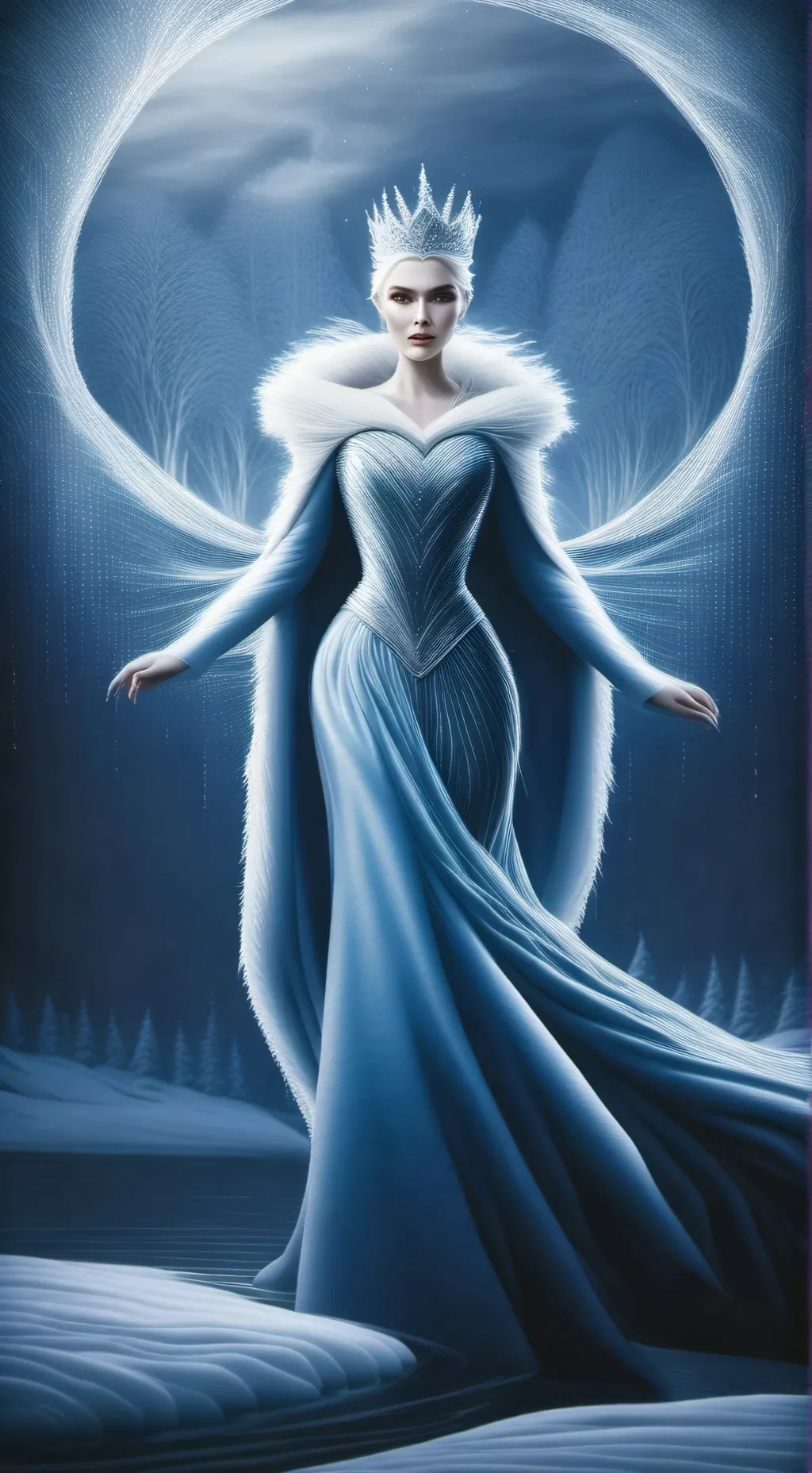 ai character: Snow Queen 👑❄️ background