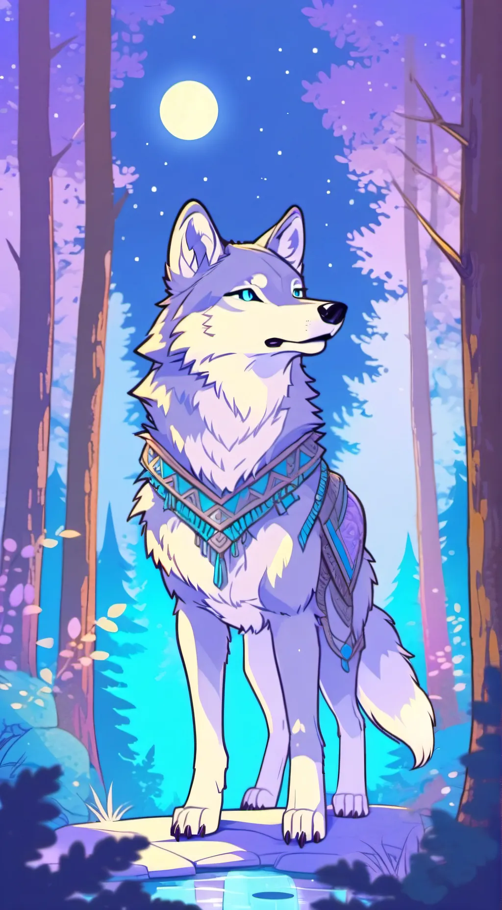 ai character: Moon background