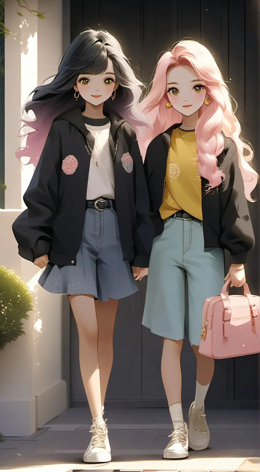 ai character: Luna and Mia background