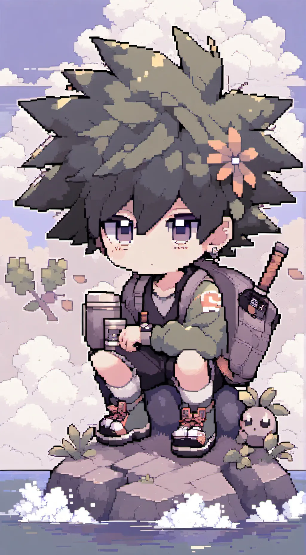 ai character: MHA Stranded background