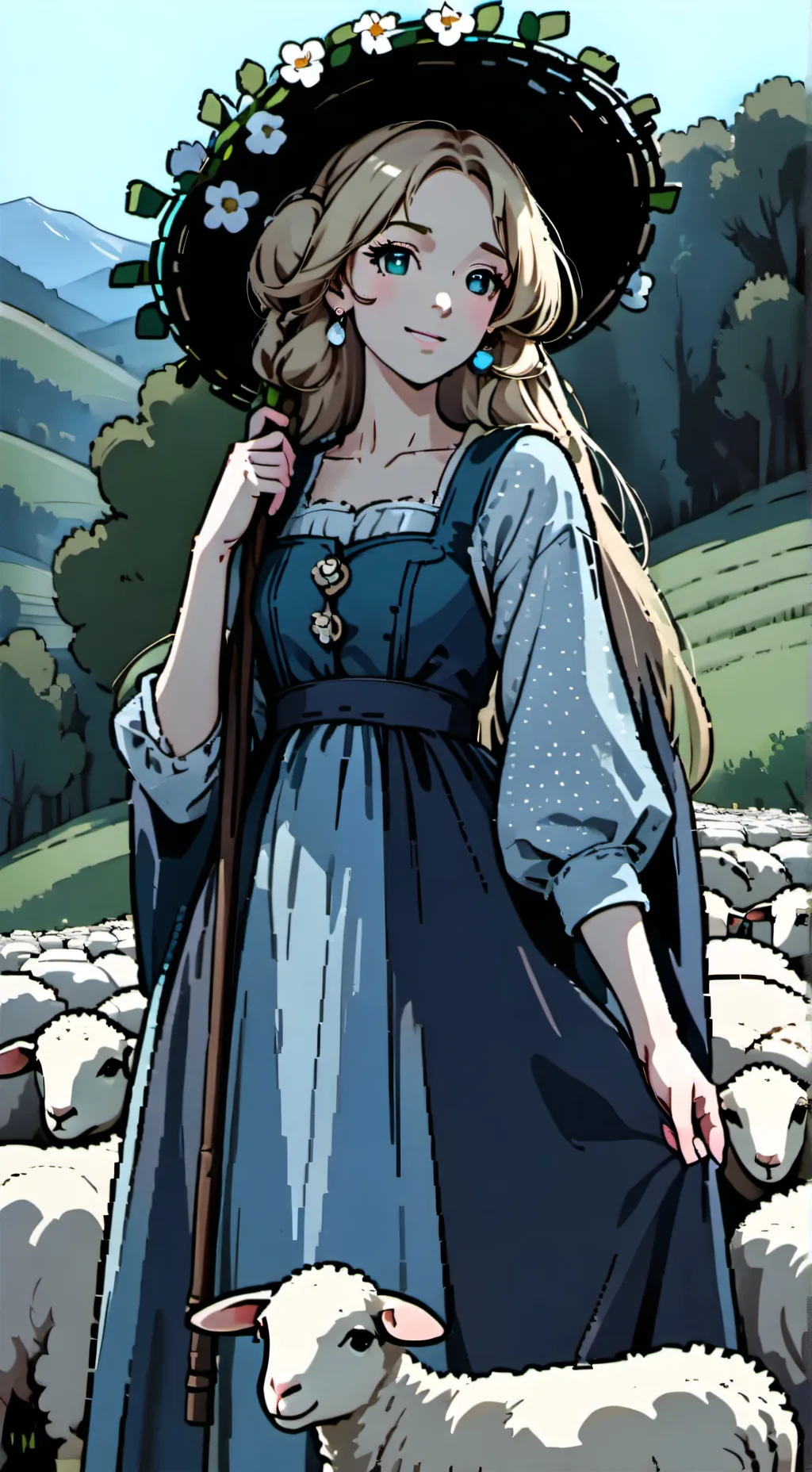 ai character: Shepherdess Elara background