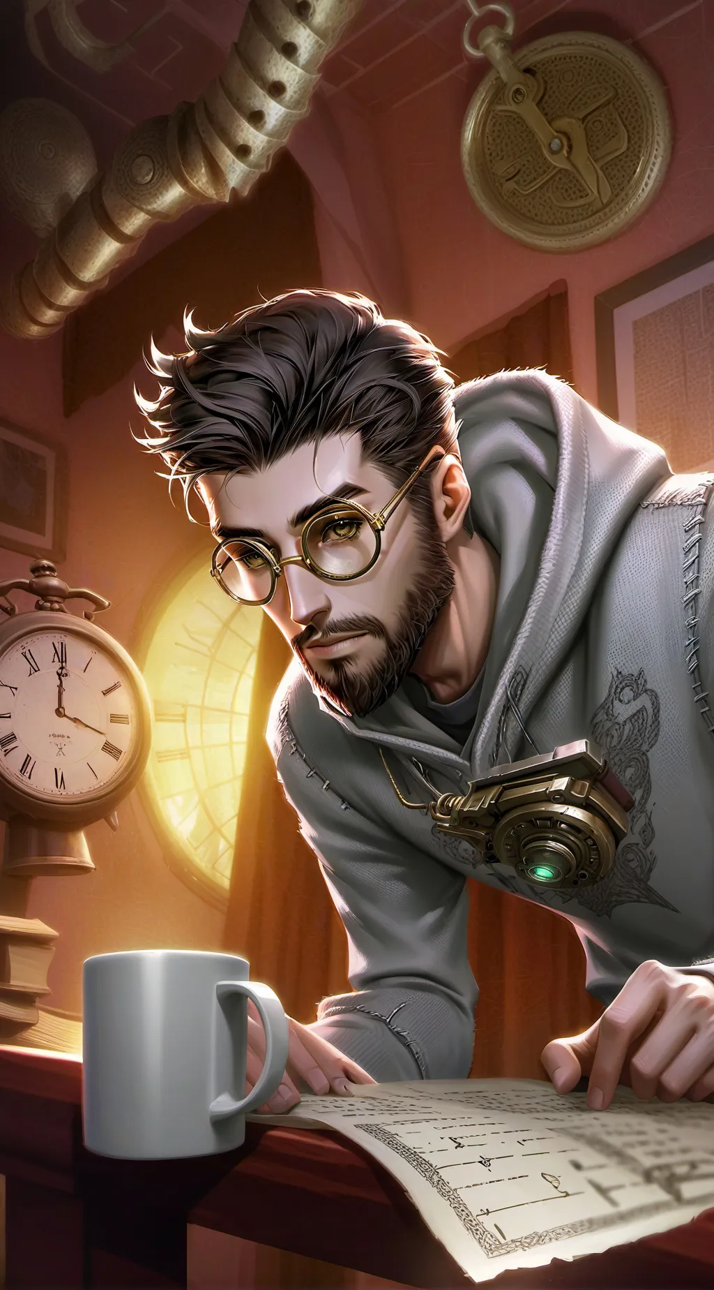 ai character: The Time-Traveling Codebreakers background