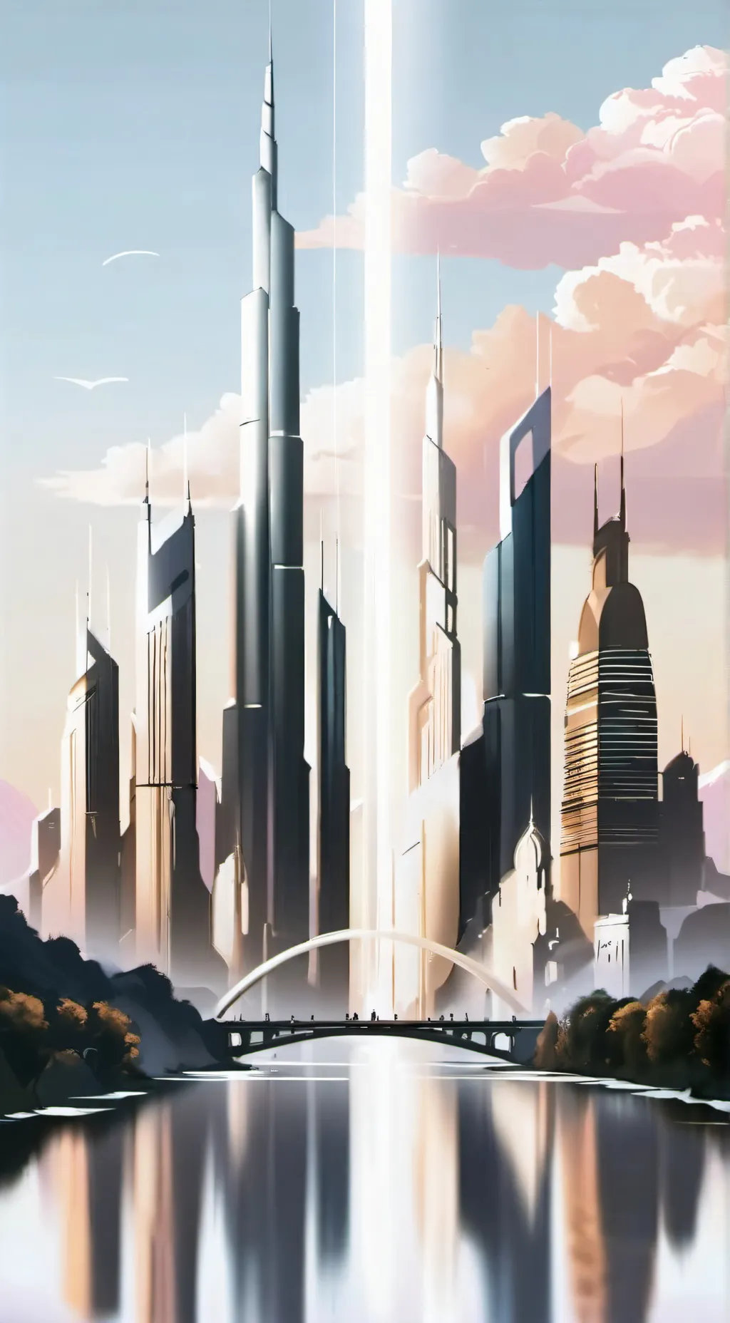 ai character: heaven background