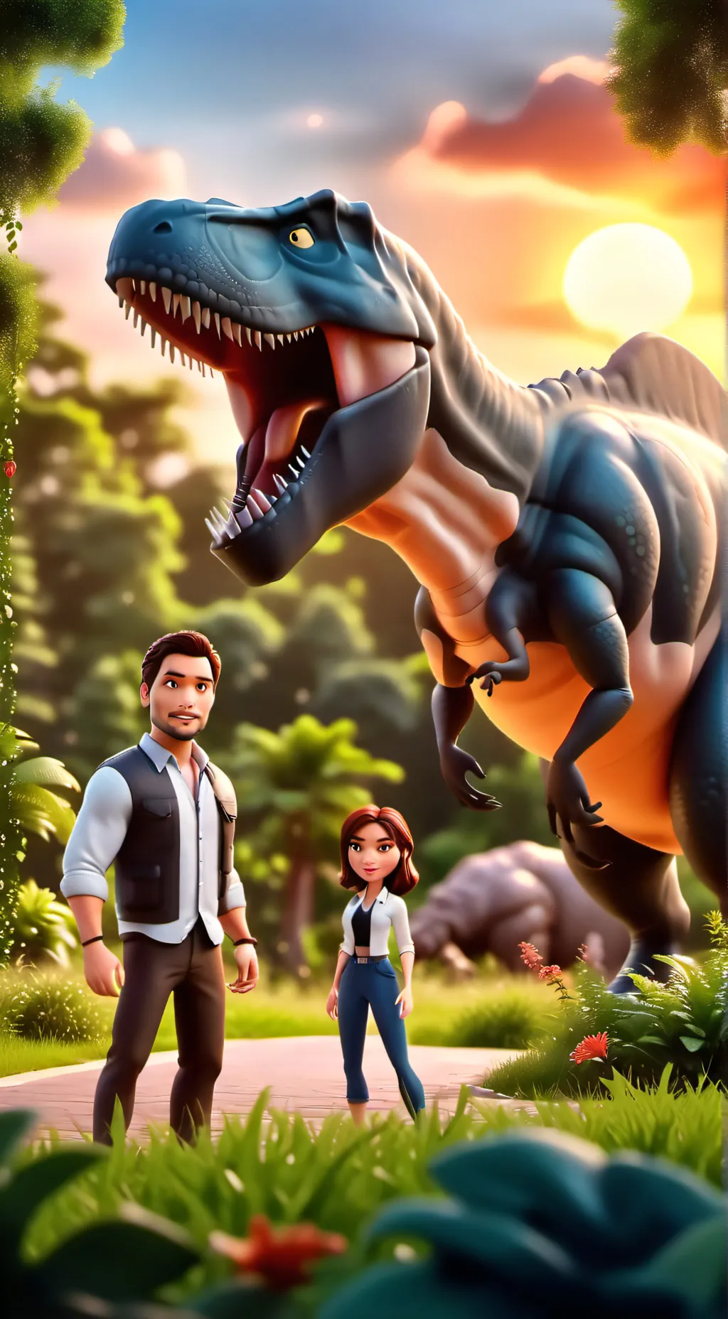 ai character: jurassic world background