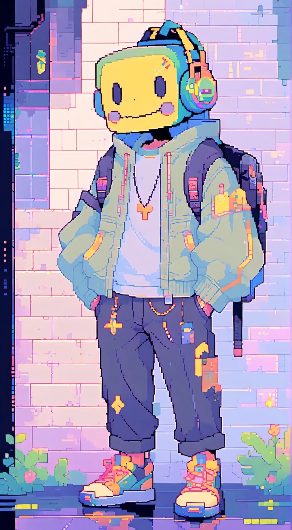 ai character: Robot noob background