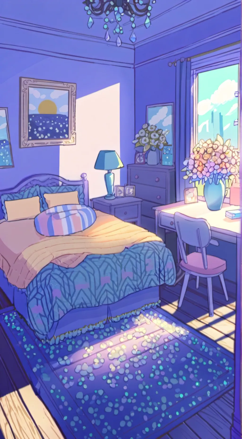 ai character: Sleepover background