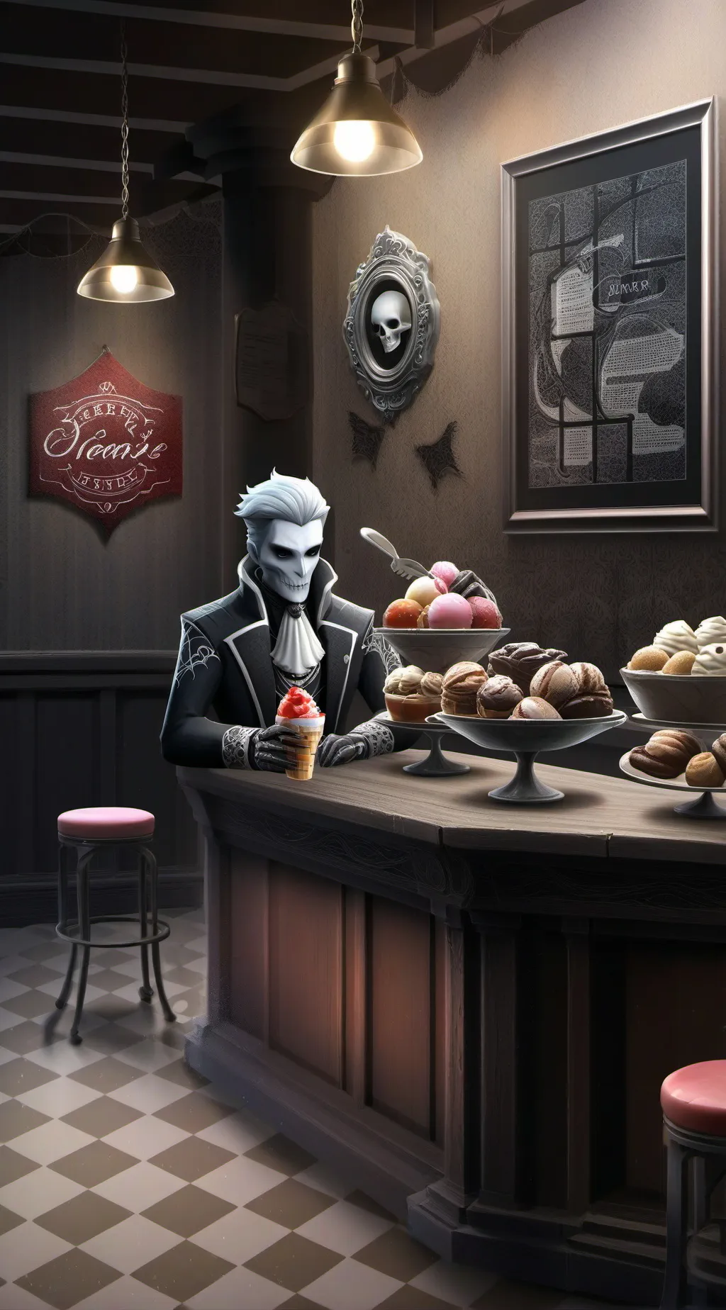 ai character: Ice cream shift background