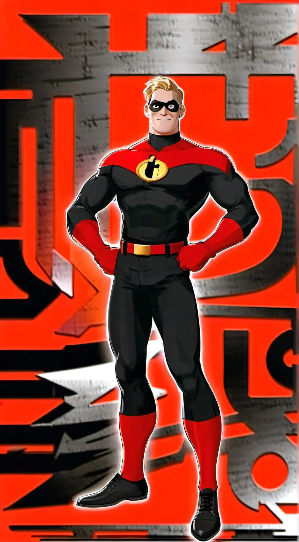 ai character: Mr Incredible  background