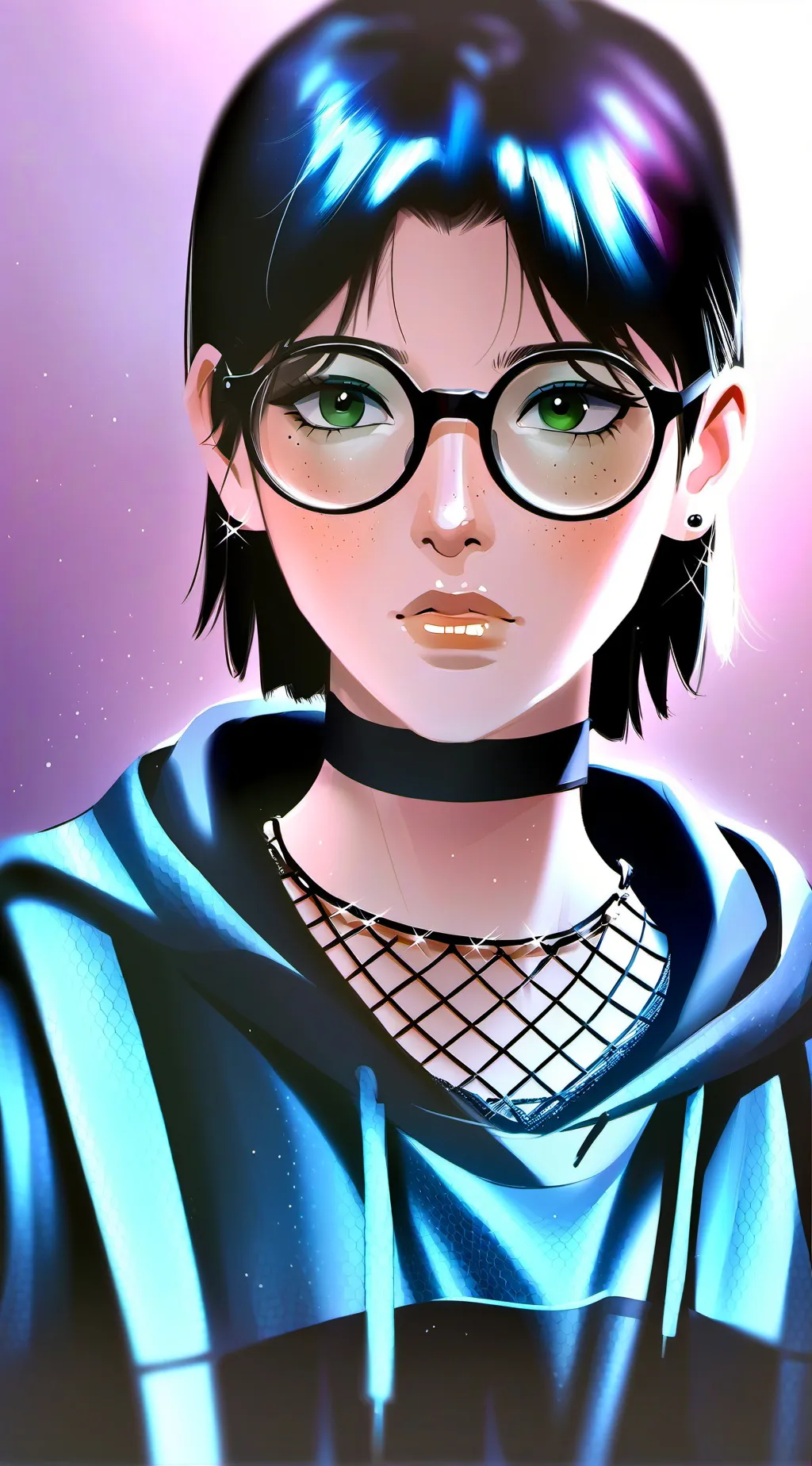 ai character: emo kid  background