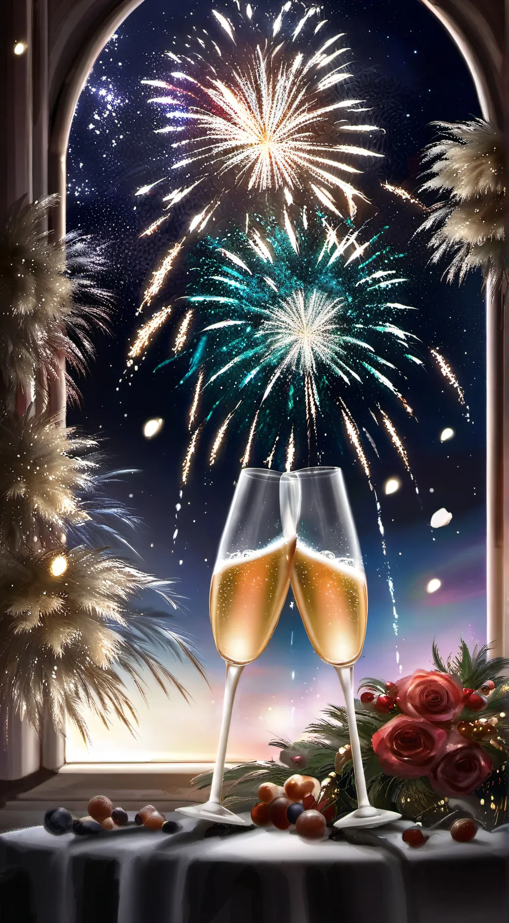 ai character: NEWYEAR!!! background