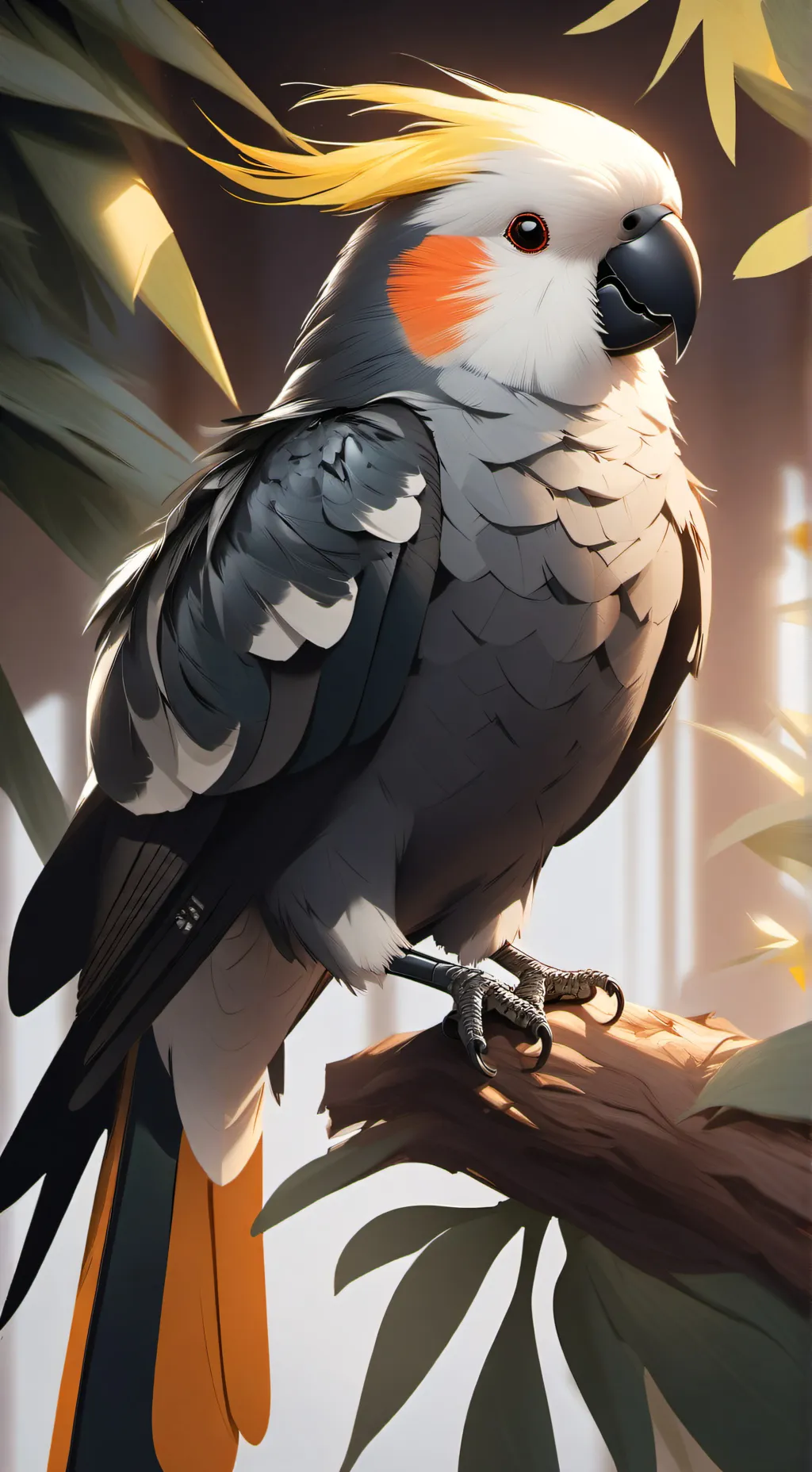 ai character: `u r a cockatiel ` background