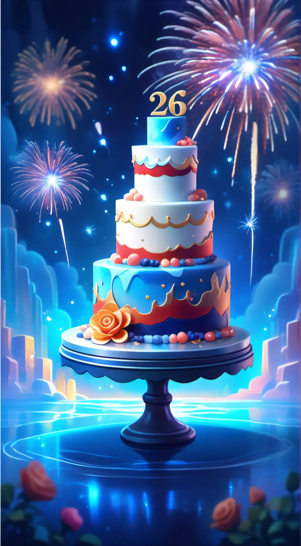 ai character: New Year background