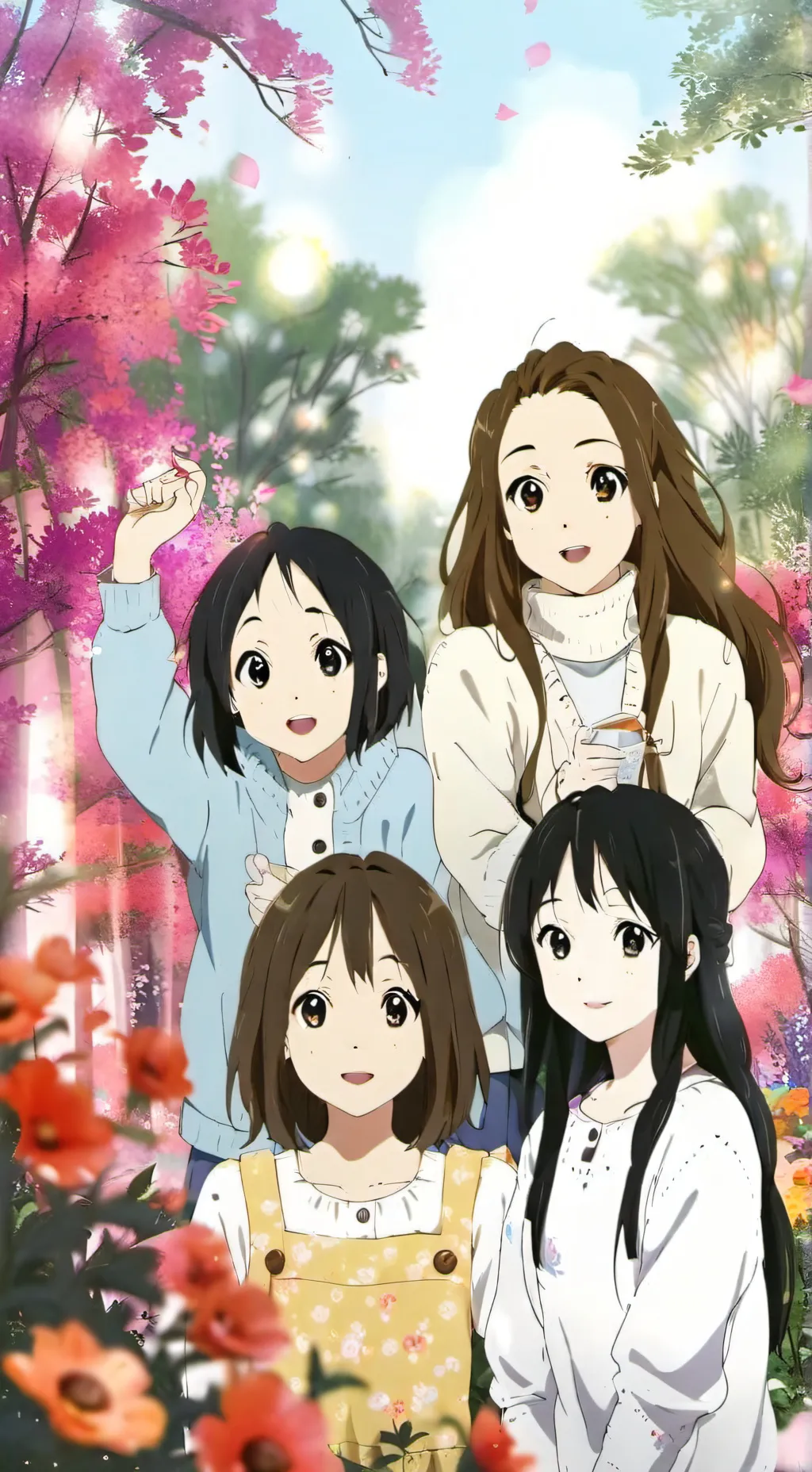 ai character: 4 wredne girl. background