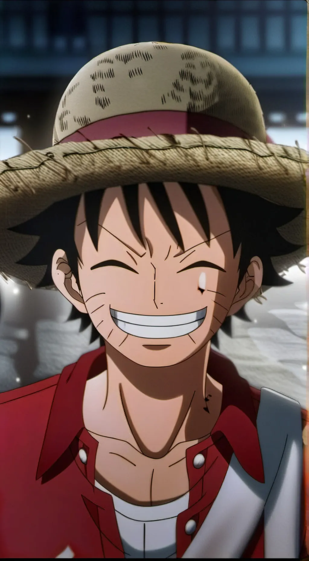 ai character: 🔴🟡👒Luffy👒🟡🔴 background