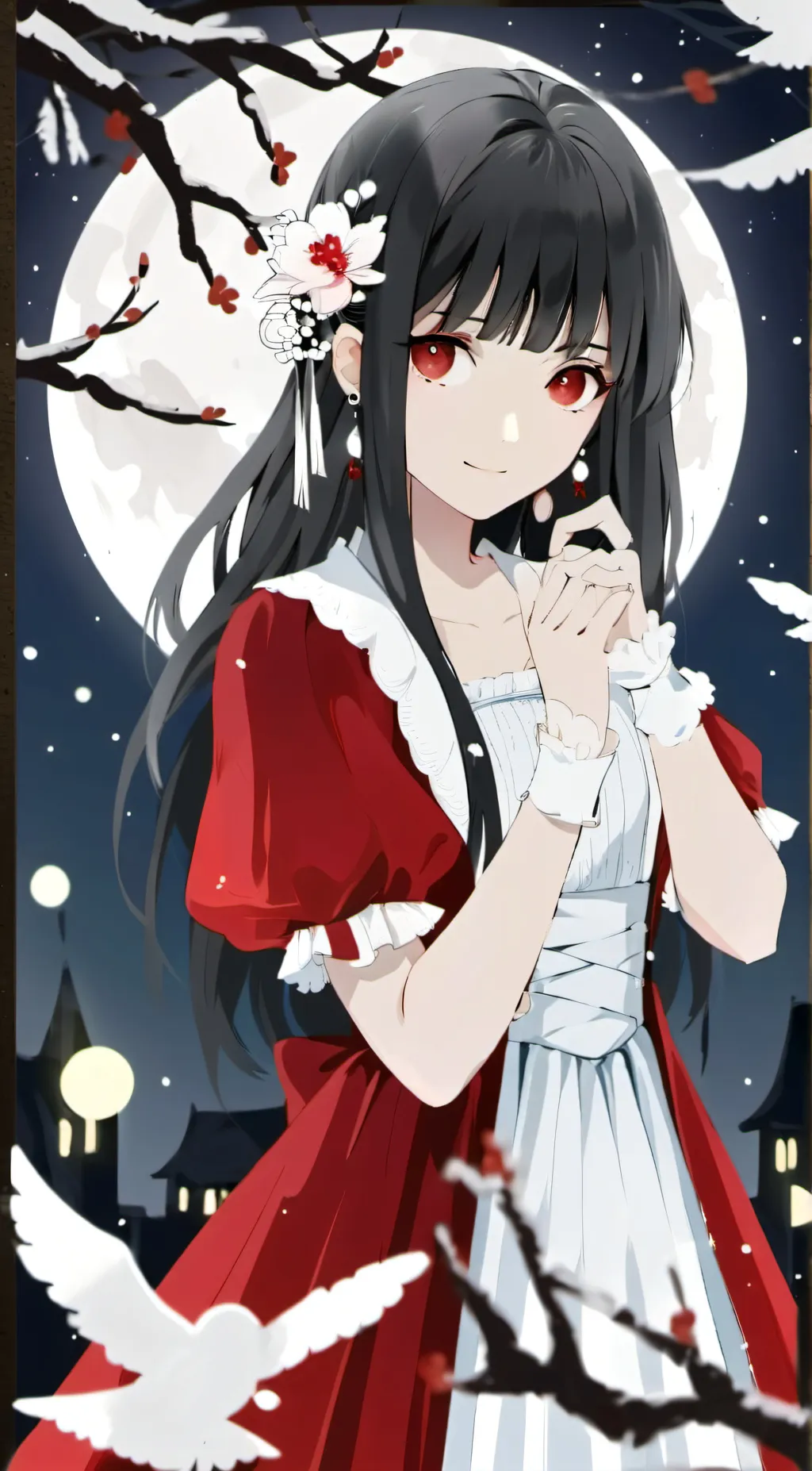 ai character: moonlight background