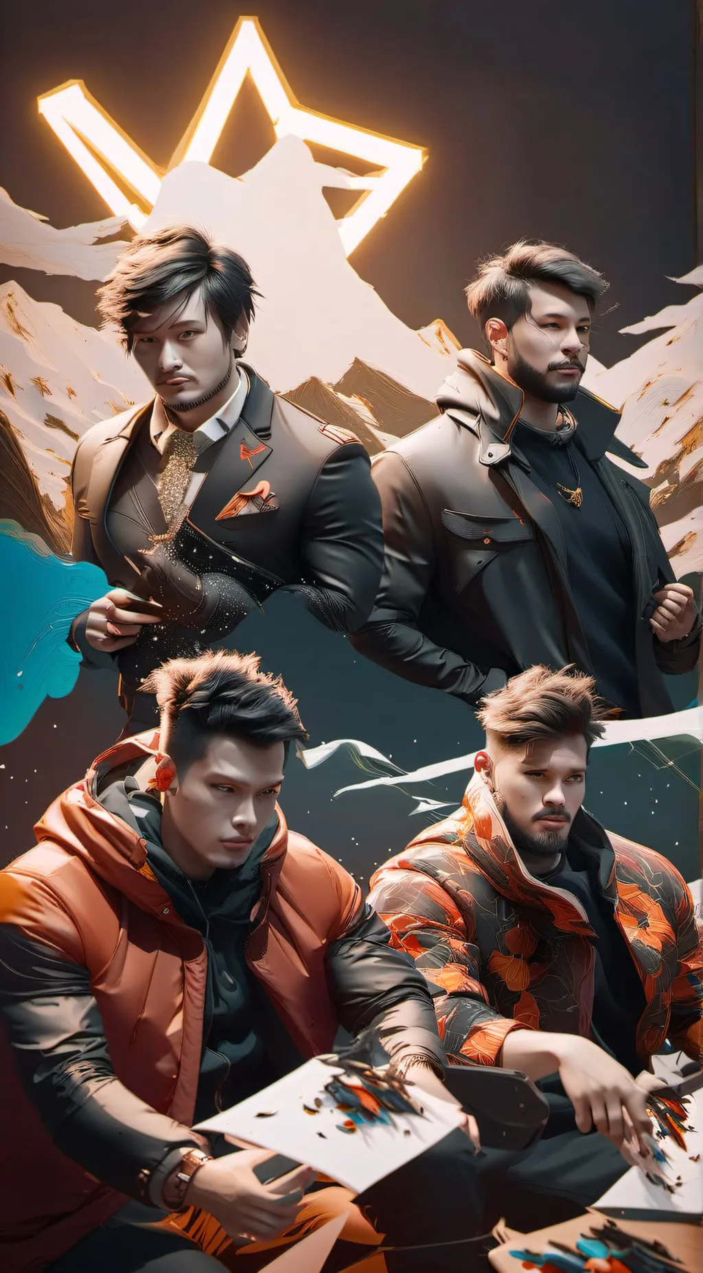ai character: kyle jake max Xavi background