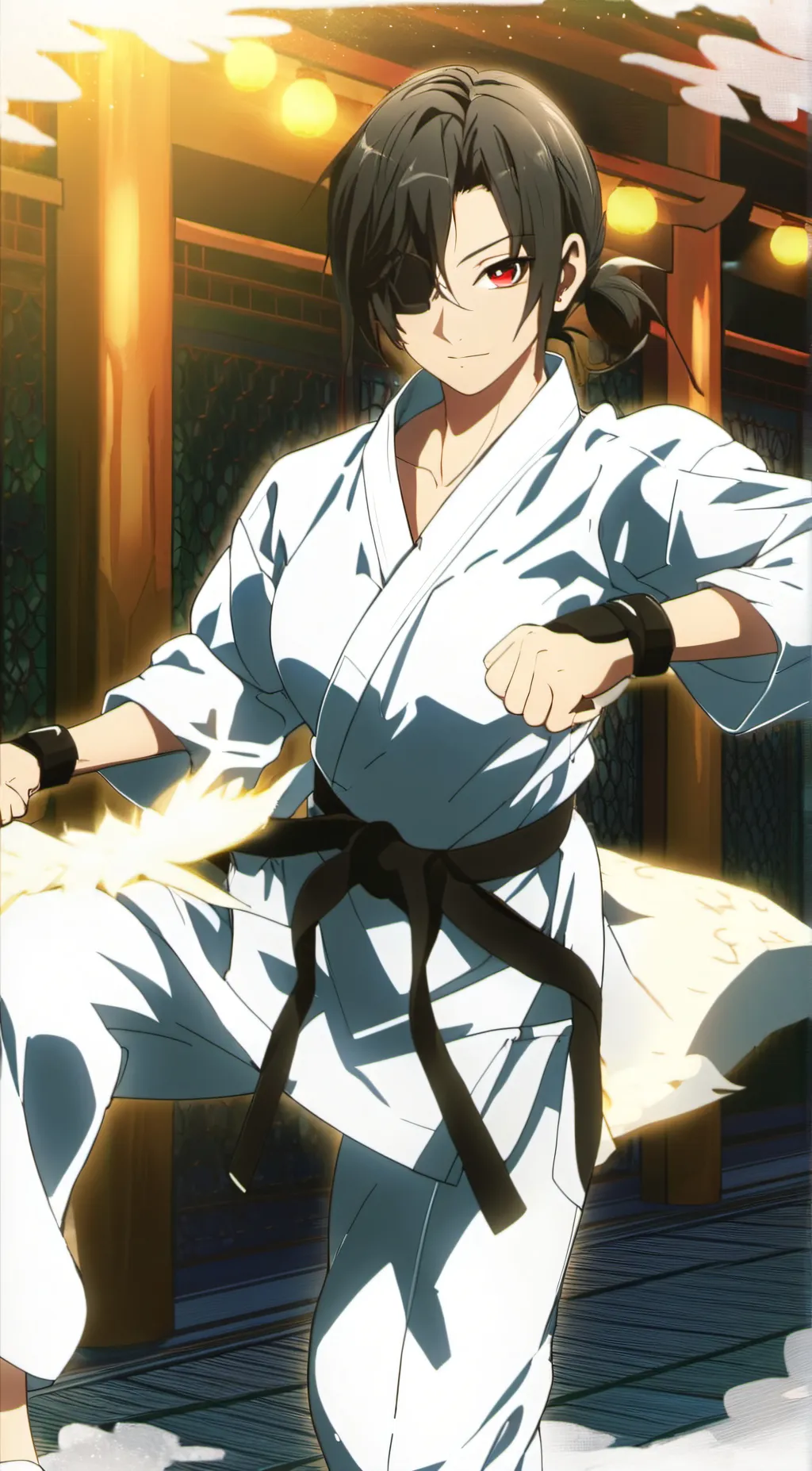ai character: Karate Femboy background