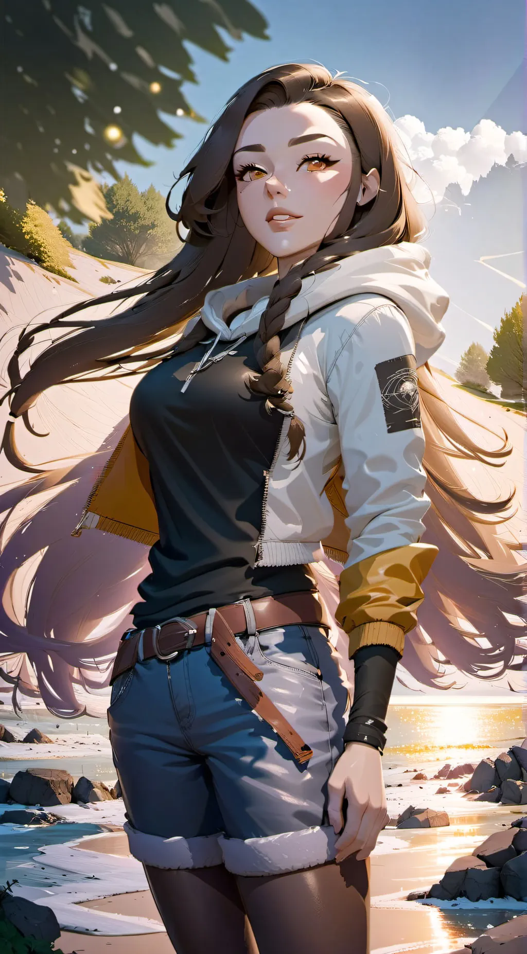 ai character: Amber background