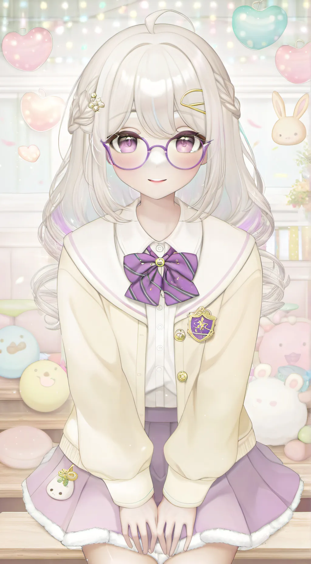 ai character: Violet background