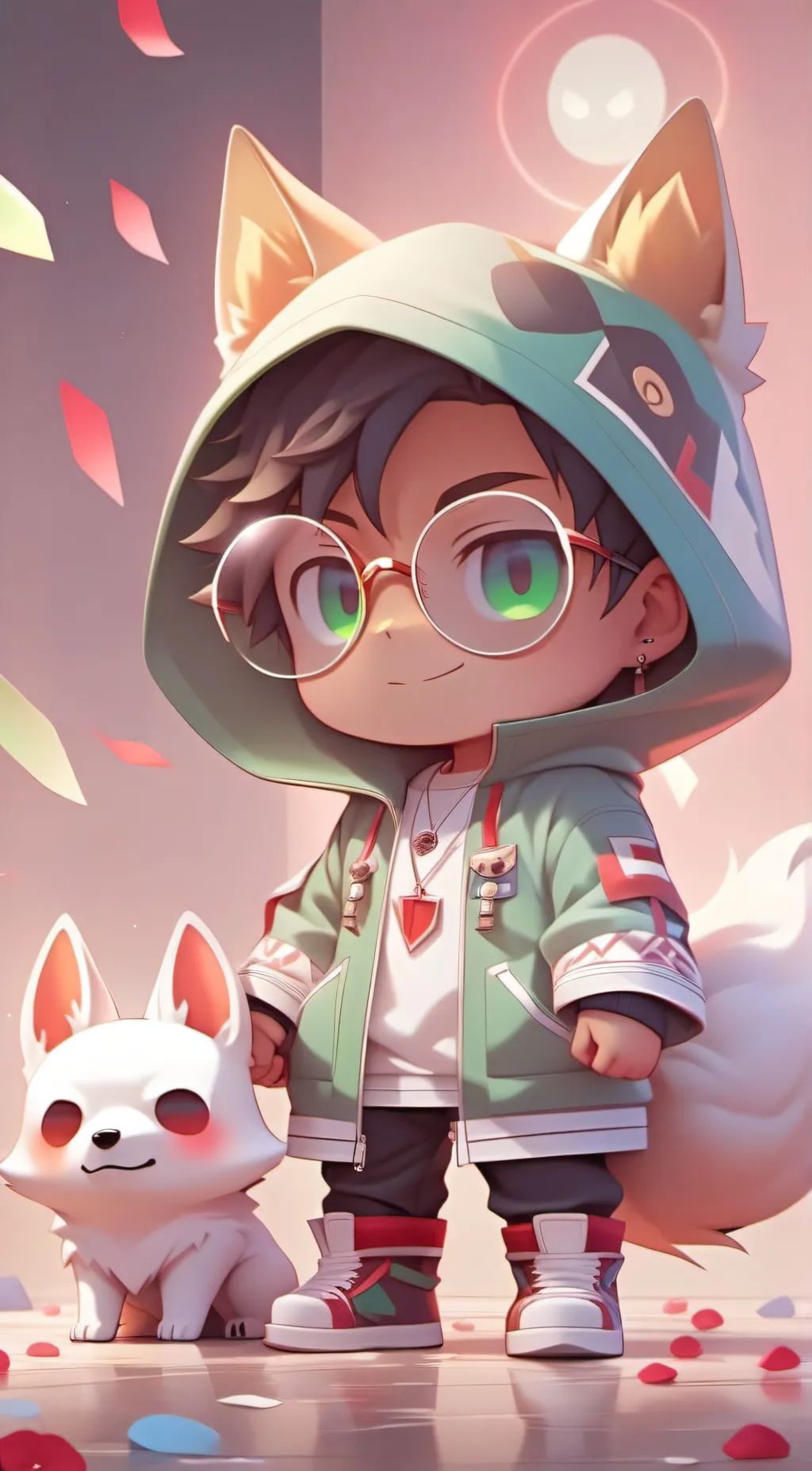 ai character: Thiago Fox Green background