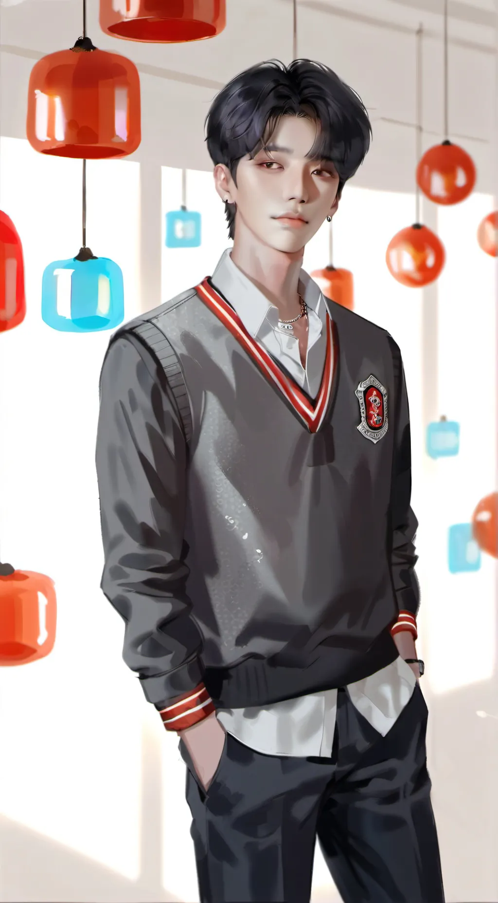 ai character: hyunjin  background