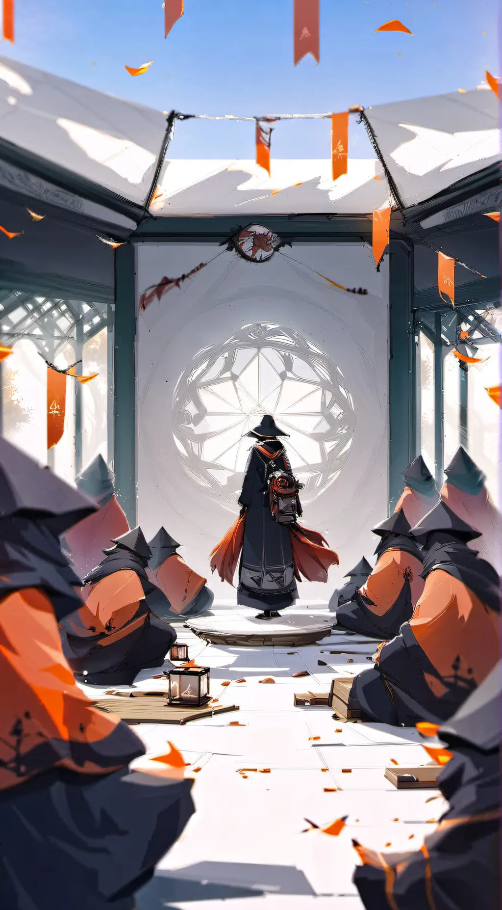 ai character: White Room Subject background