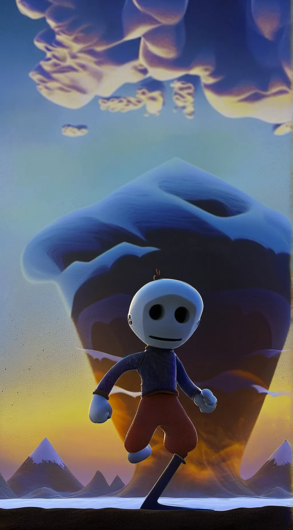 ai character: The mountain background