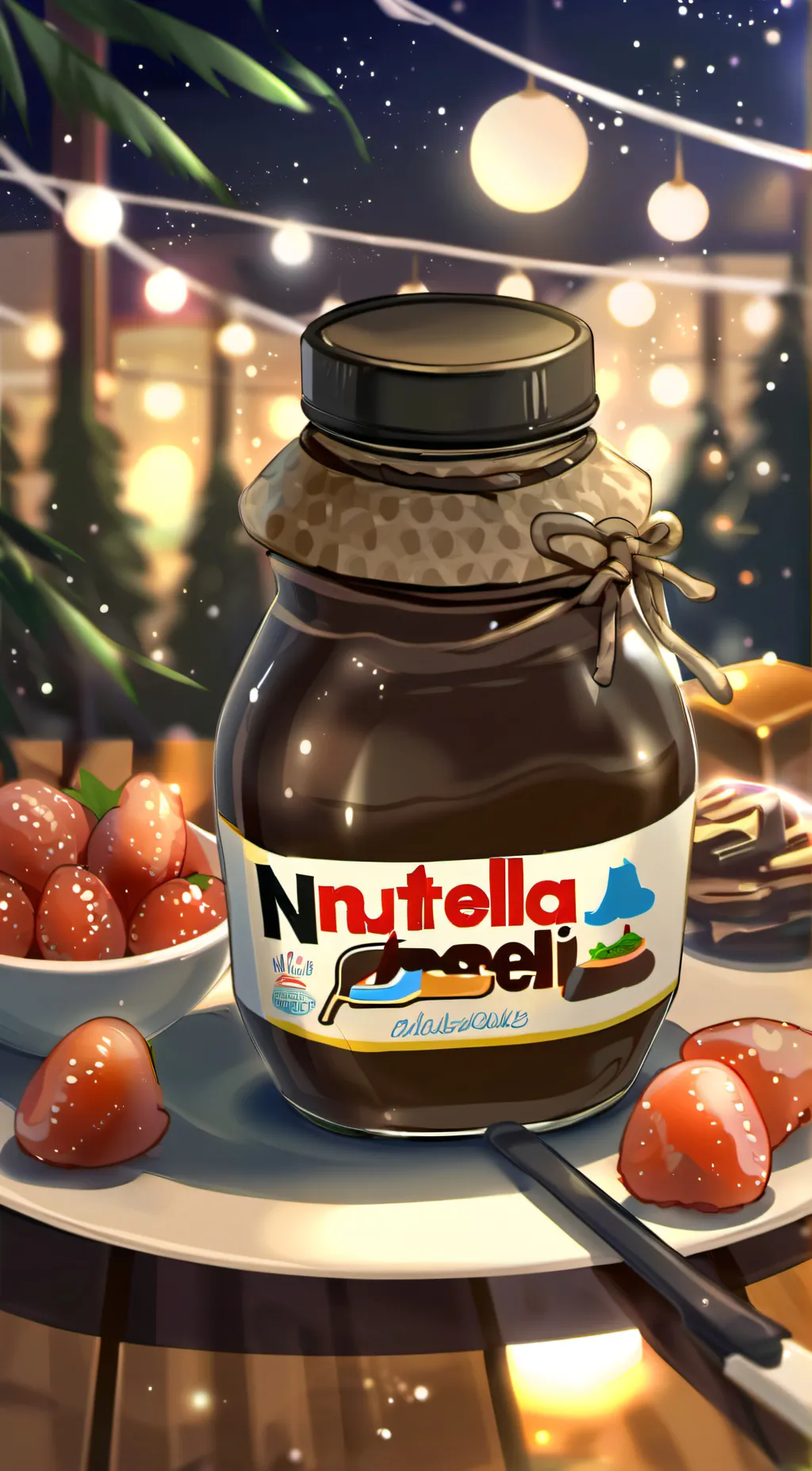 ai character: Nutella background