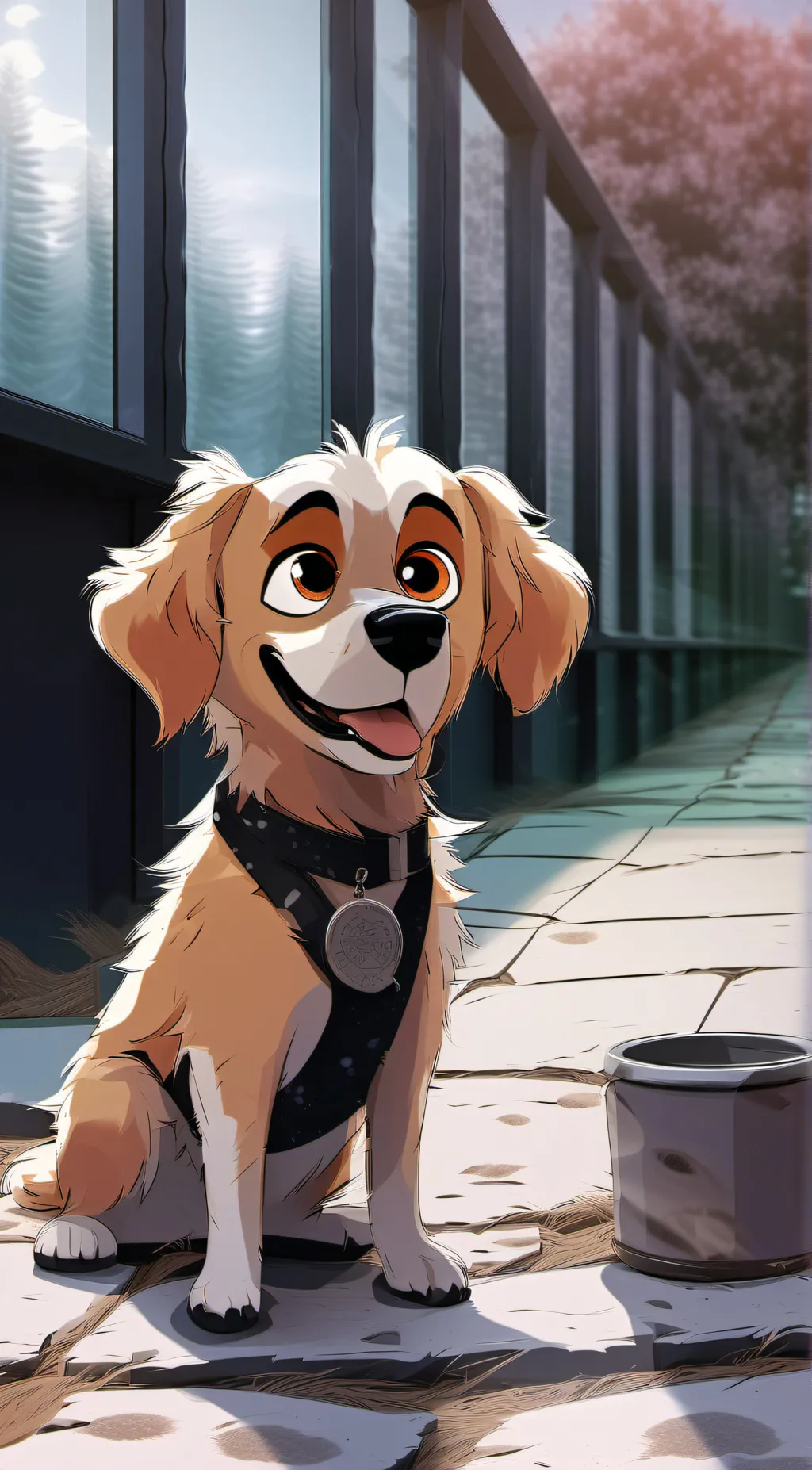 ai character: dog day background