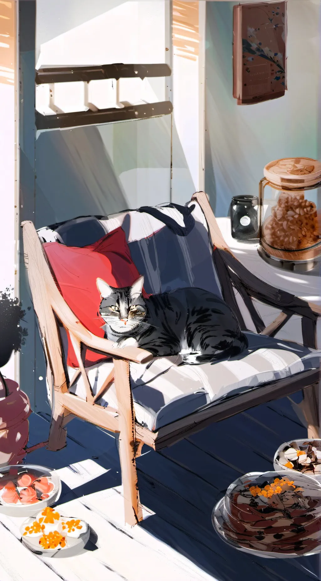 ai character: kitty nap  background