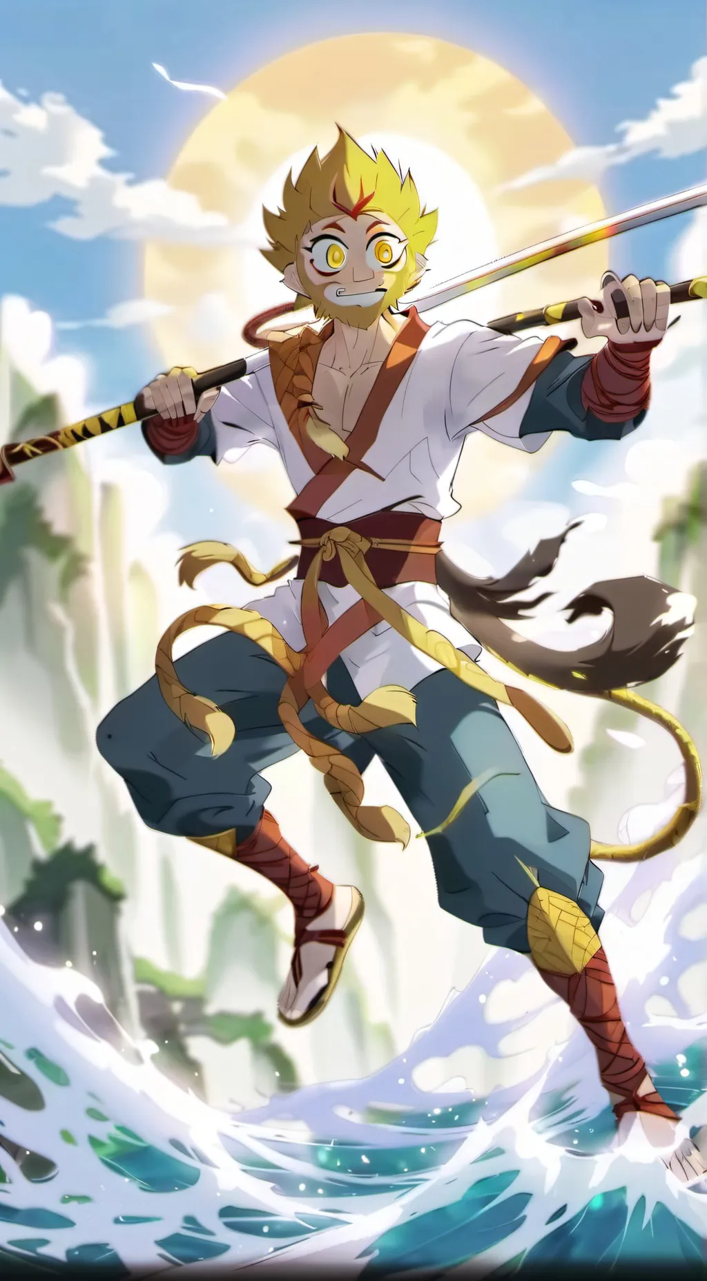 ai character: sun wukong x MHA background