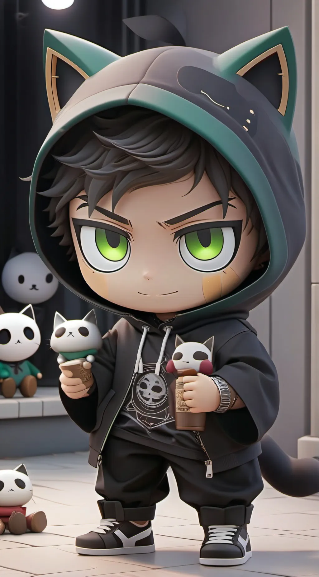 ai character: Tani Thiago Cat 💚 background