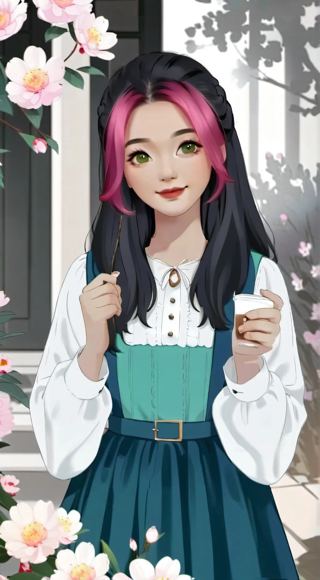 ai character: rainbow background